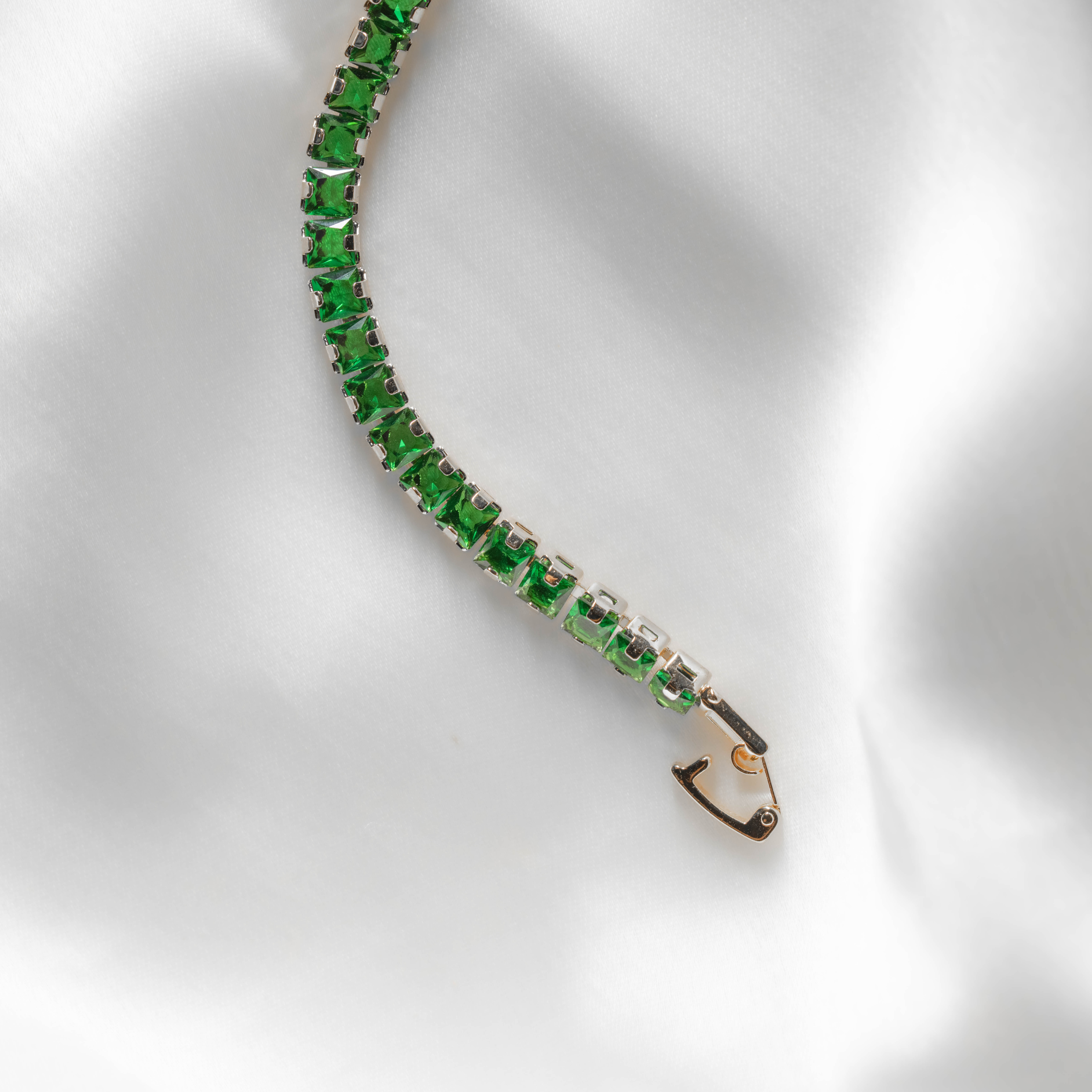 Emerald Mist Tennis Bracelet | Elegant Green Crystal Bracelet
