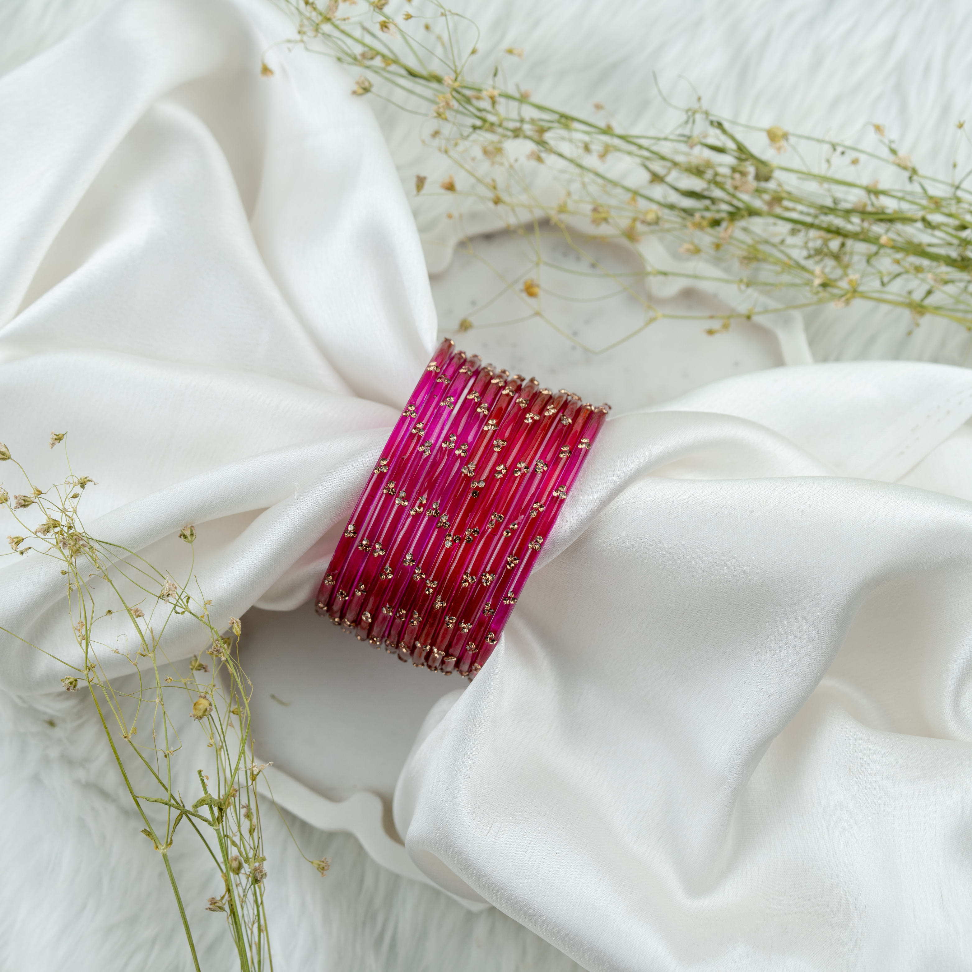 Hot Pink Rangrez Bangles Set | Traditional Designer Ethnic Bangles for Women