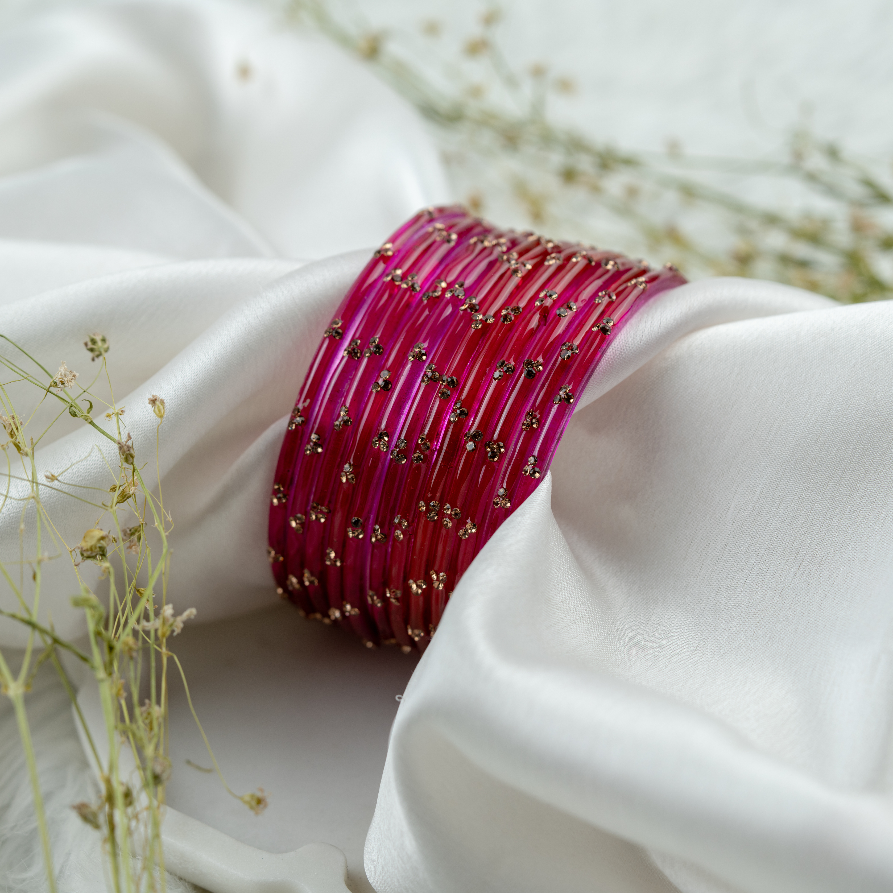 Hot Pink Rangrez Bangles Set | Traditional Designer Ethnic Bangles for Women