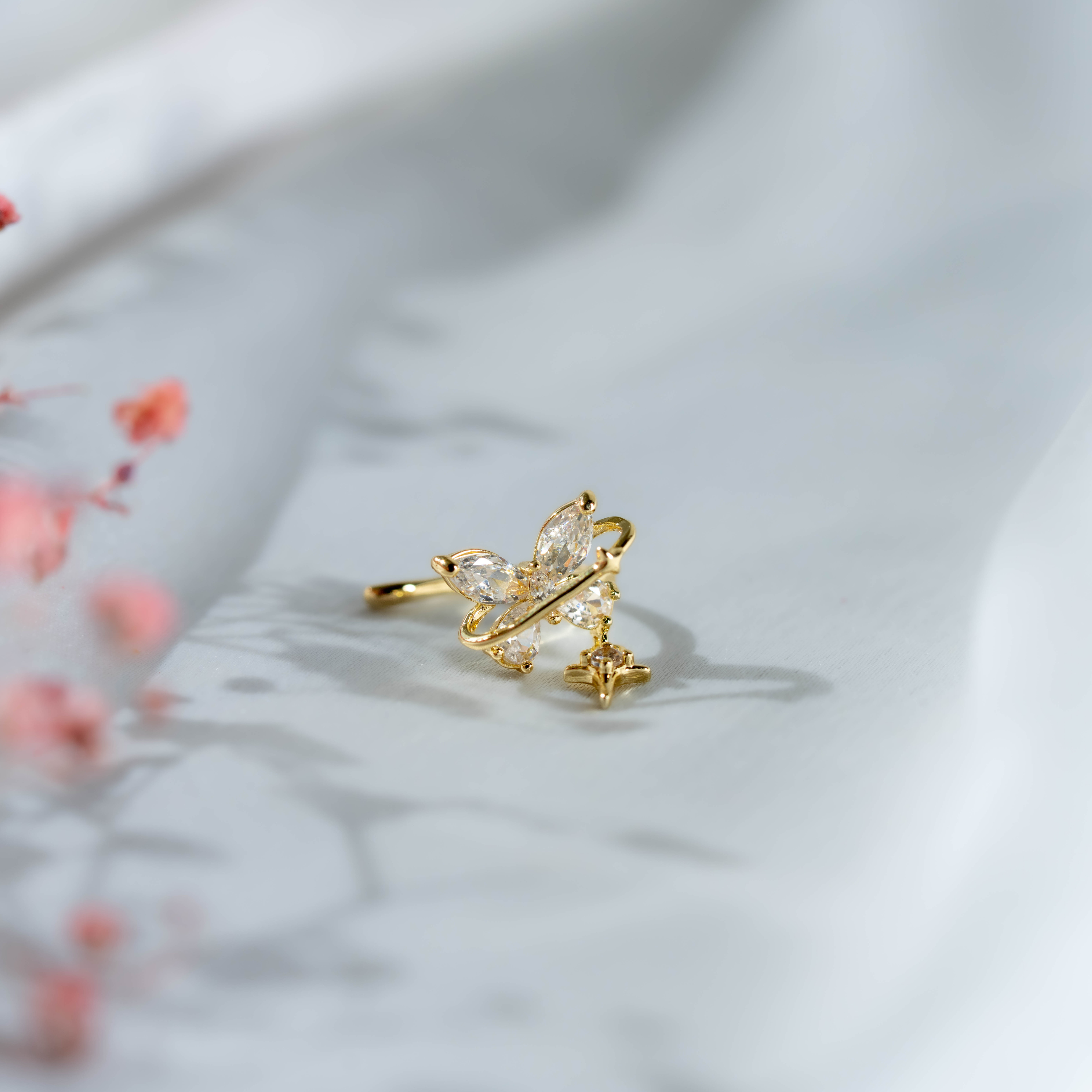 Interstellar Ear Cuff | Celestial Butterfly Crystal Statement Jewelry