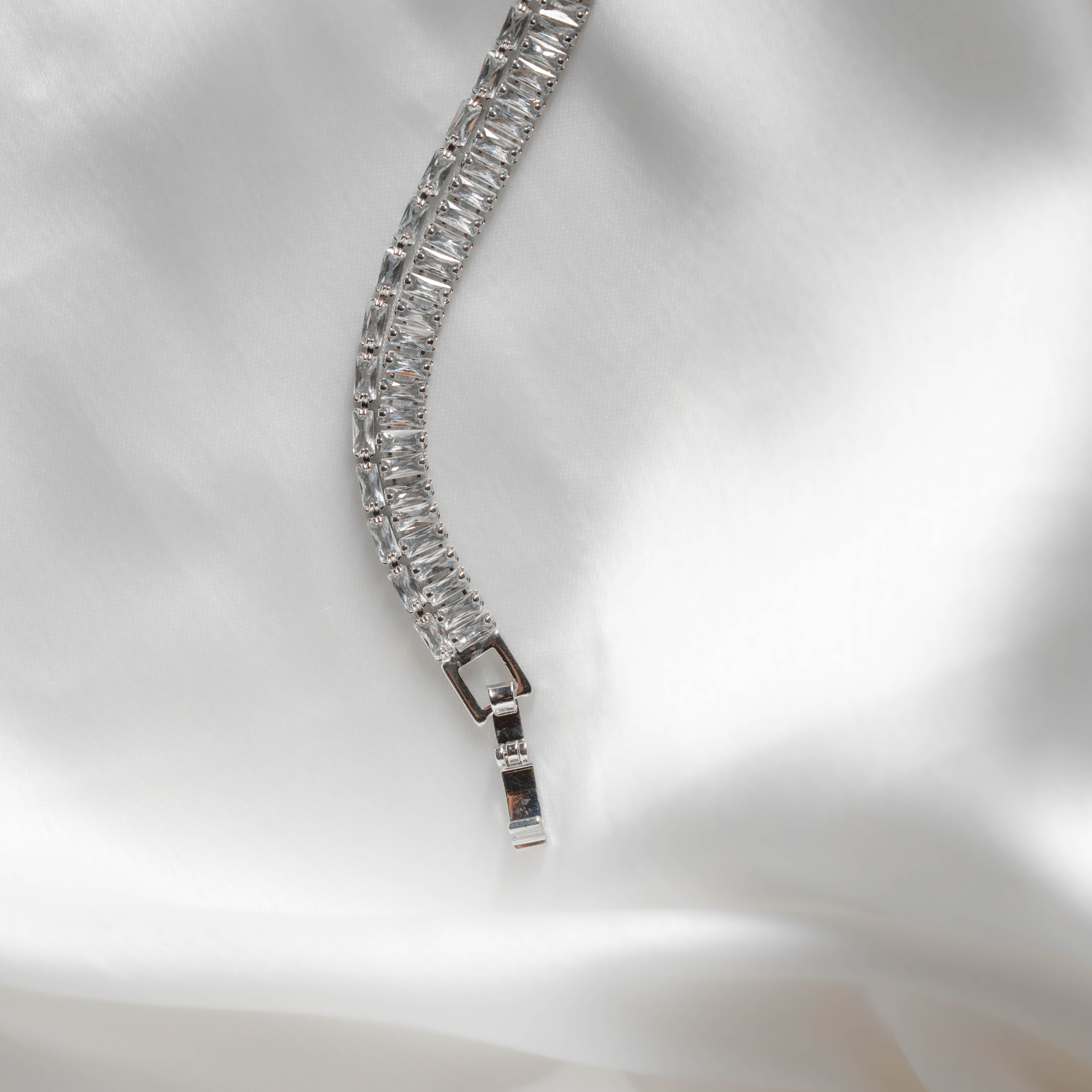Crystal Tennis Bracelet | Elegant Silver-Tone Sparkle Bracelet