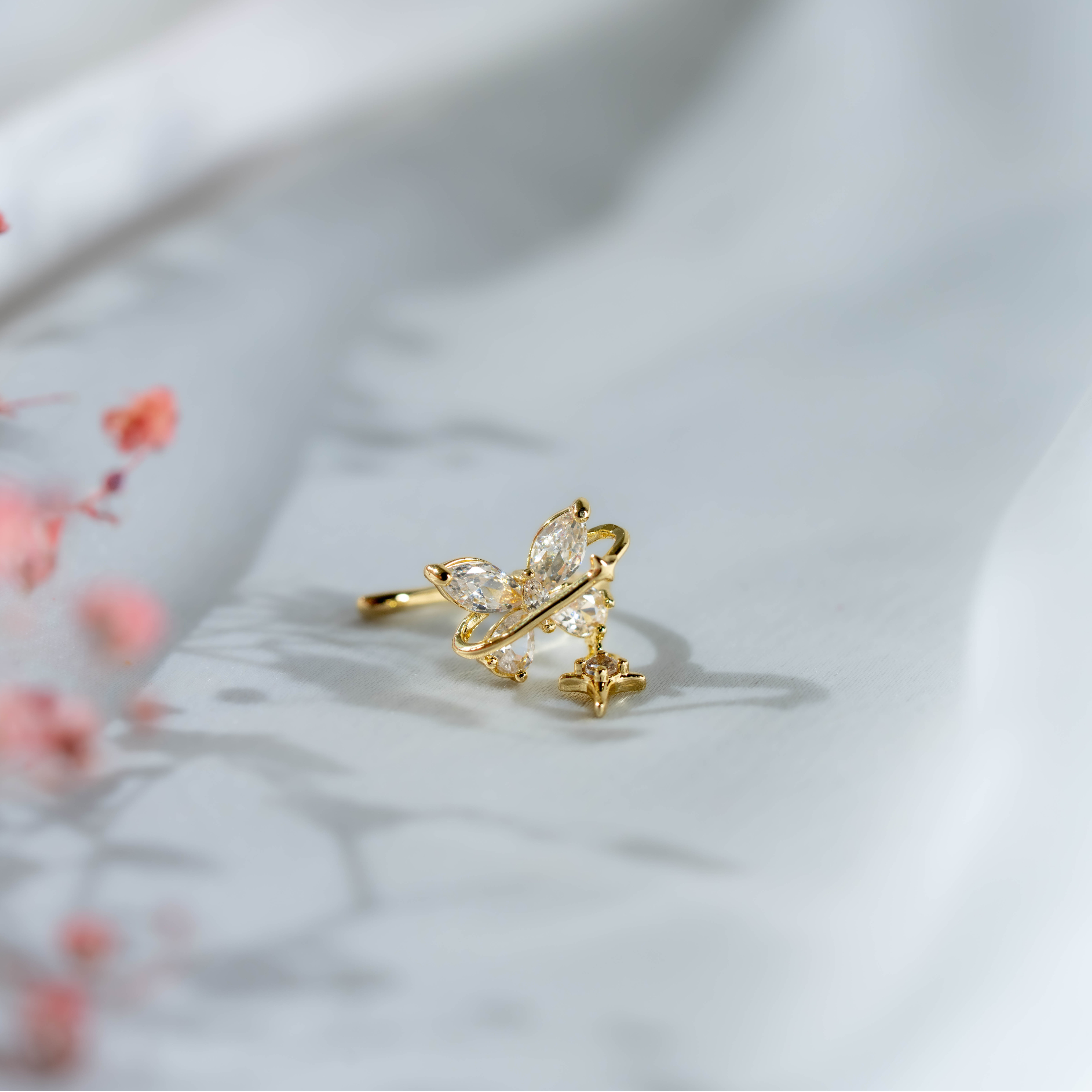 Interstellar Ear Cuff | Celestial Butterfly Crystal Statement Jewelry