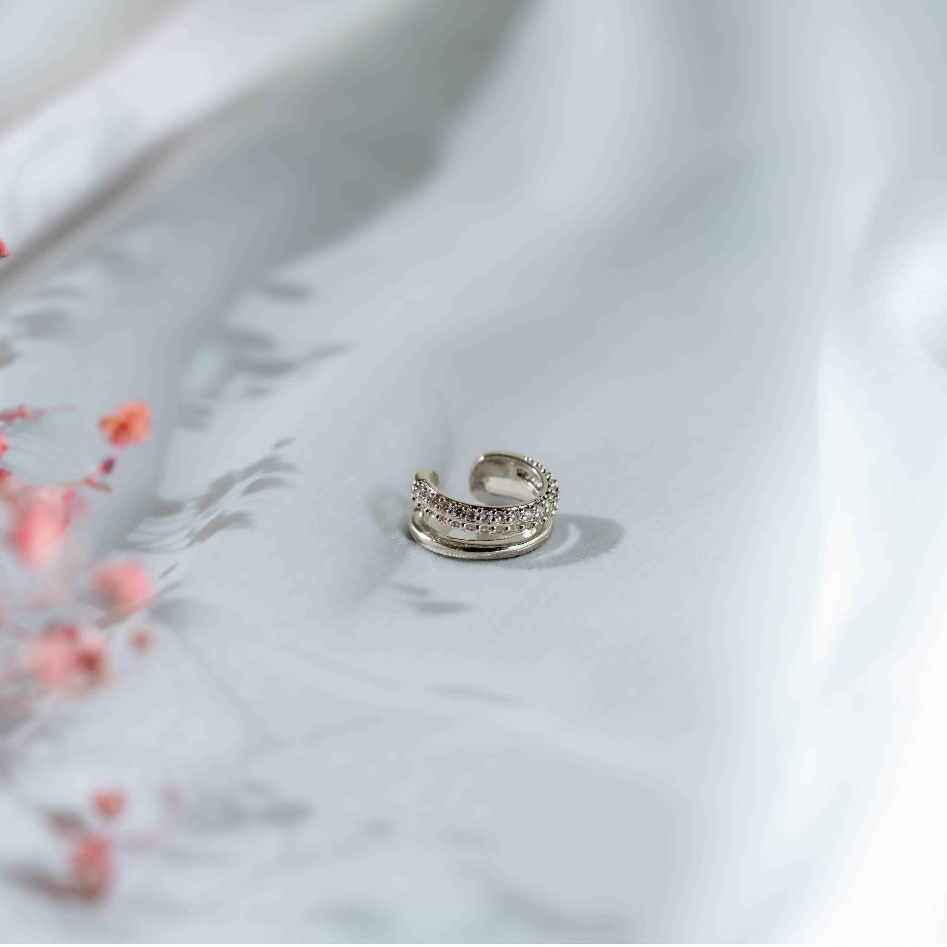 That Girl Stack Ear Cuff | Elegant Double-Layer Crystal Ear Cuff for Women
