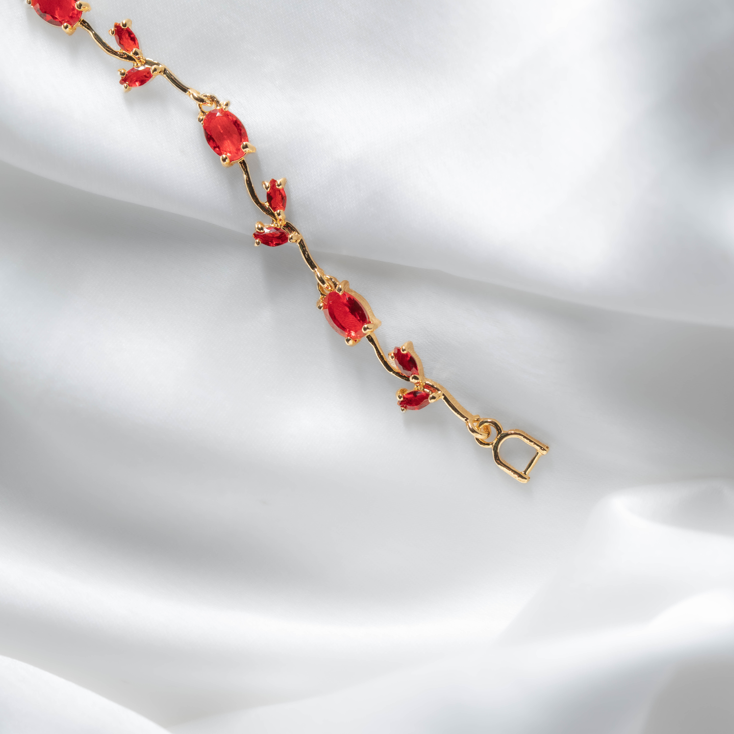 Tulip Bracelets Red | Elegant Red Floral Bracelet for Women