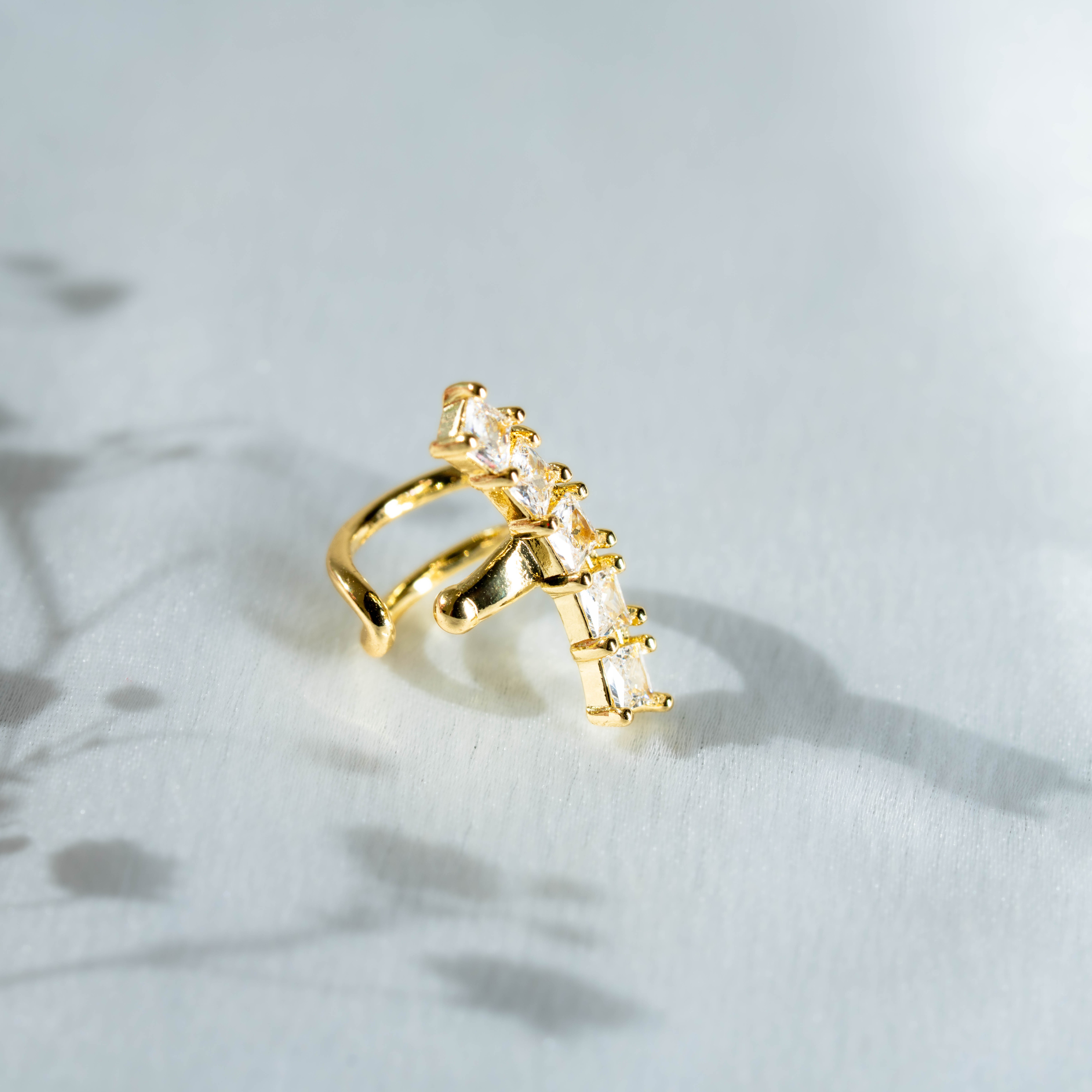 Starlight Crawler Ear Cuff | Elegant Crystal Crawler Ear Cuff for Women