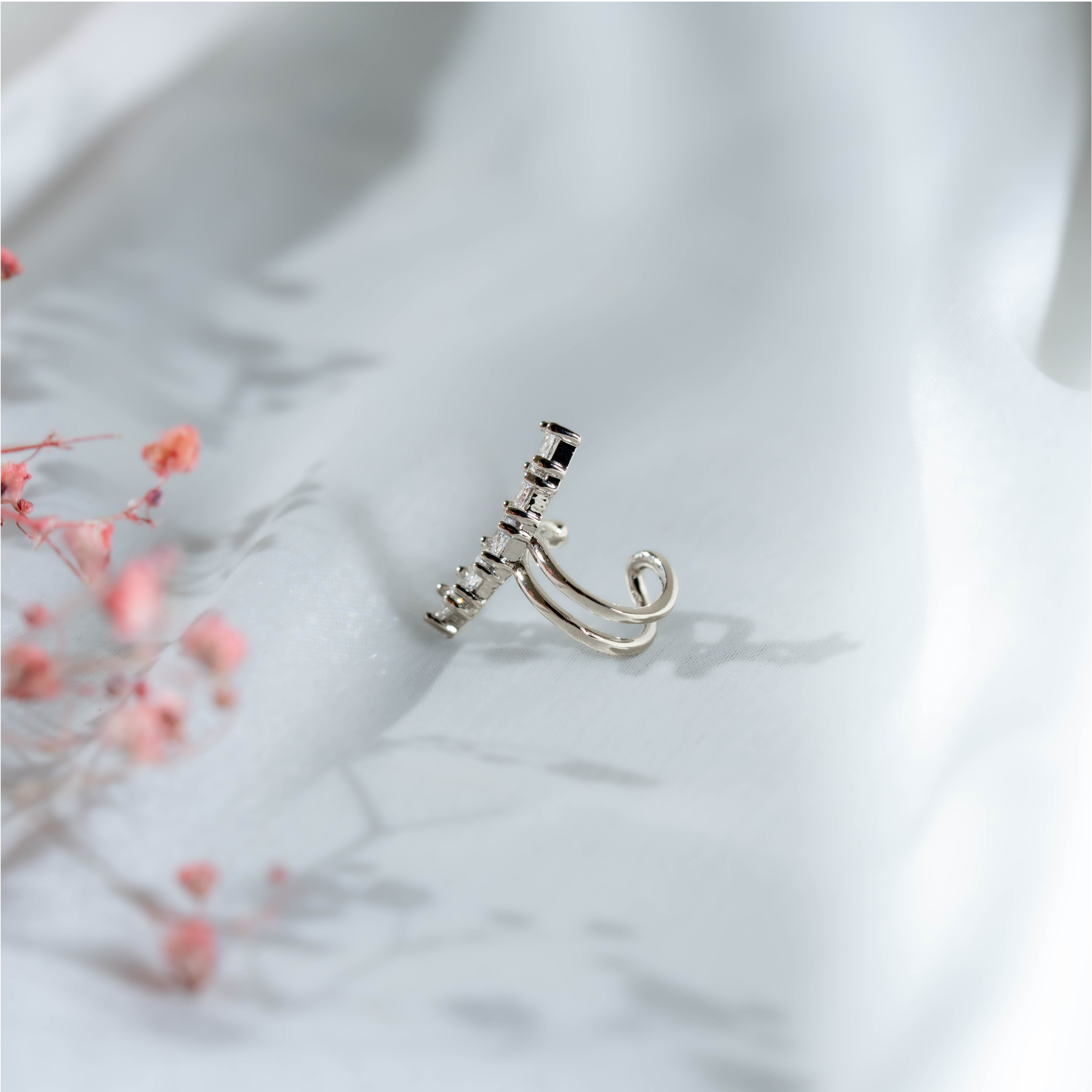Starlight Crawler Ear Cuff | Elegant Crystal Crawler Ear Cuff for Women