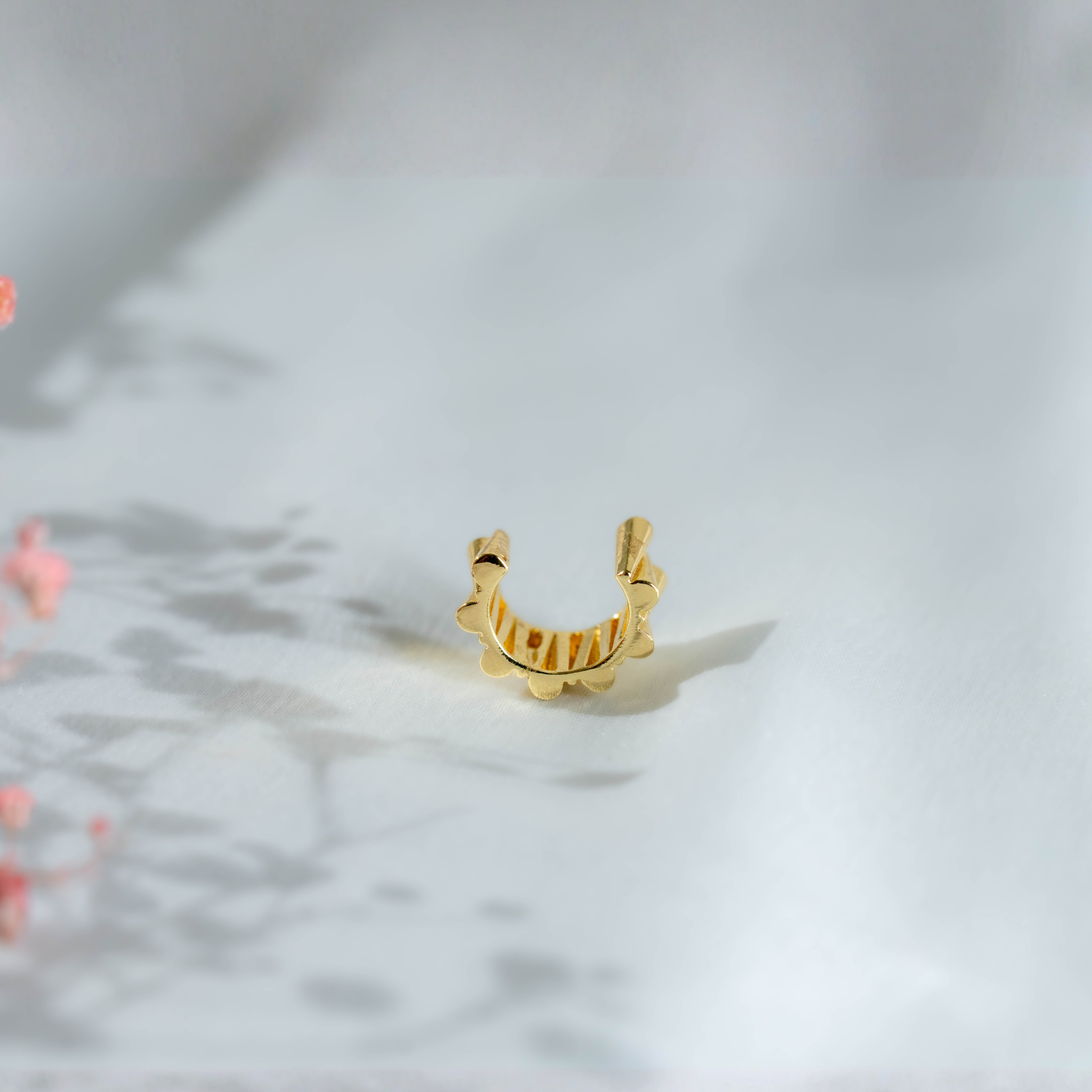 Plated Origami Ear Cuff | Sculptural Gold-Tone Statement Jewelry