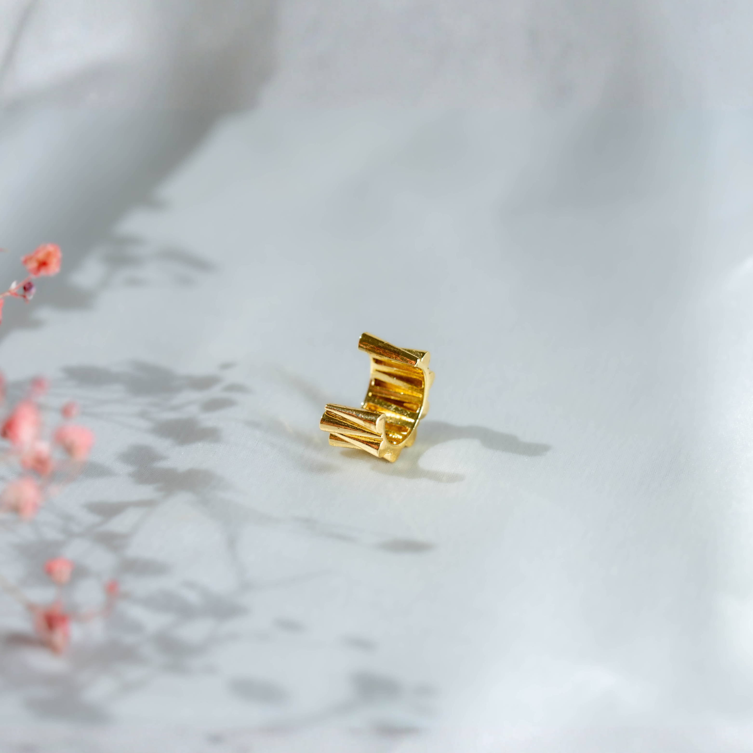 Plated Origami Ear Cuff | Sculptural Gold-Tone Statement Jewelry