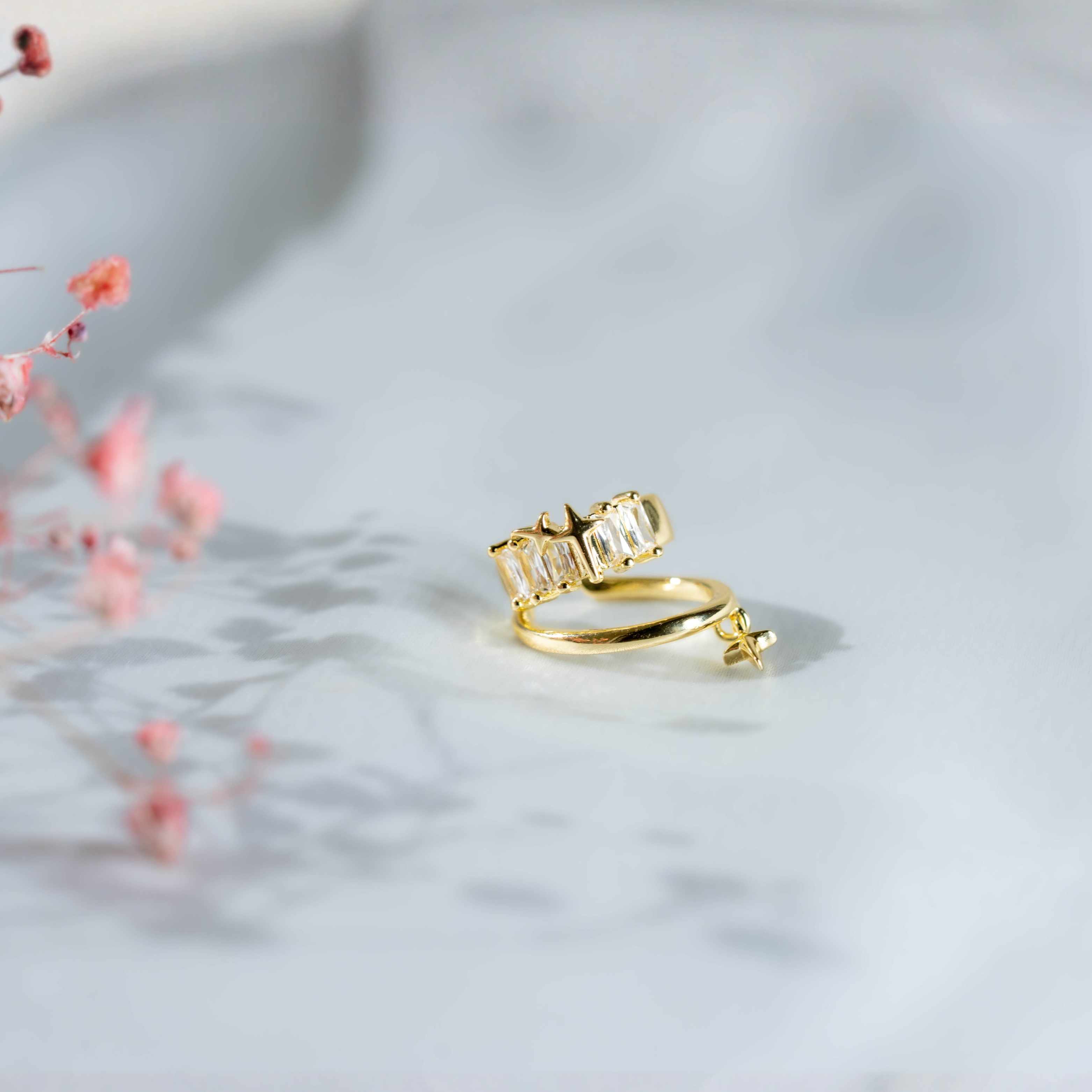 Royal Baguette Ear Cuff | Gold & Silver Two-Tone Statement Jewelry