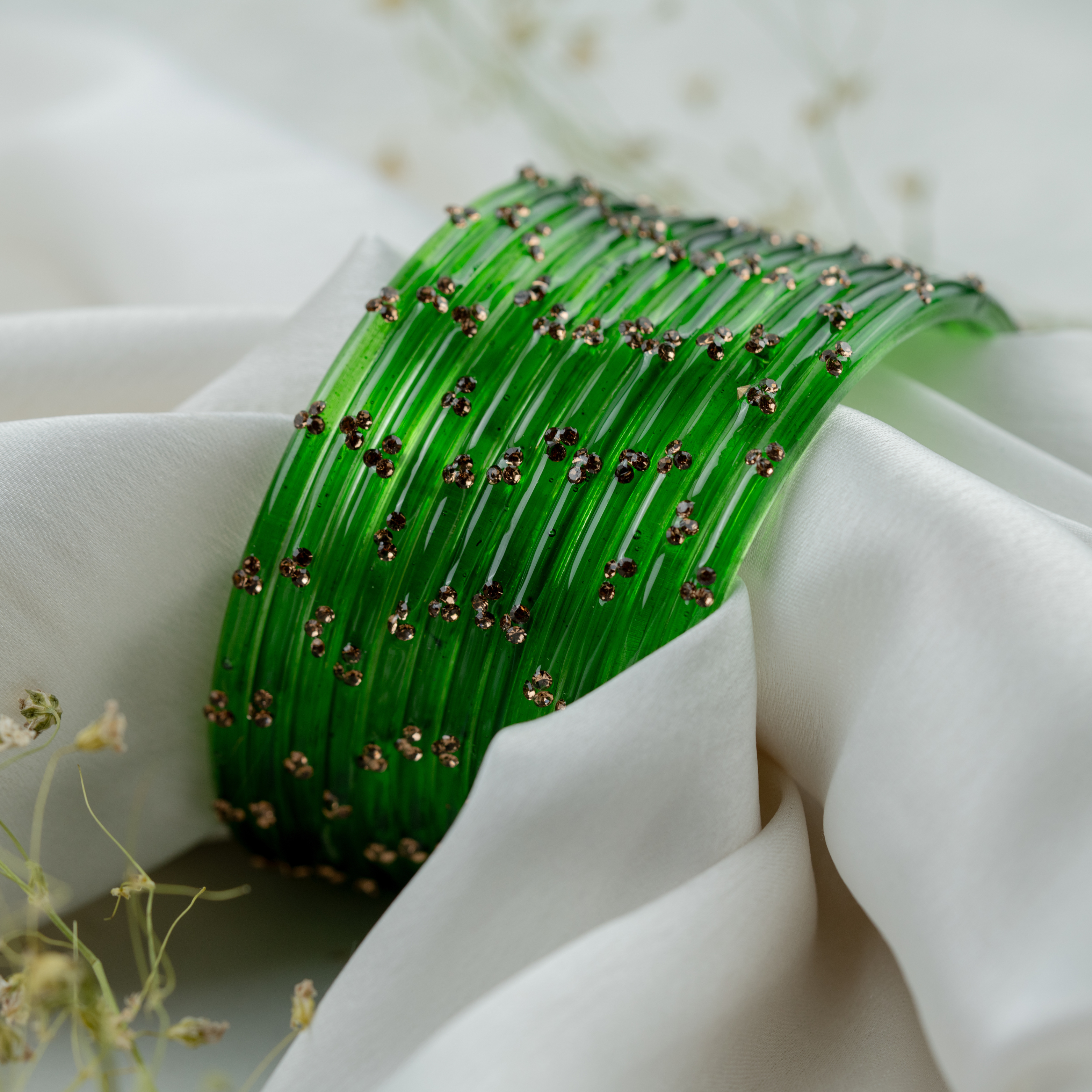 Green Hartika Bangles Set | Traditional Designer Ethnic Bangles for Women