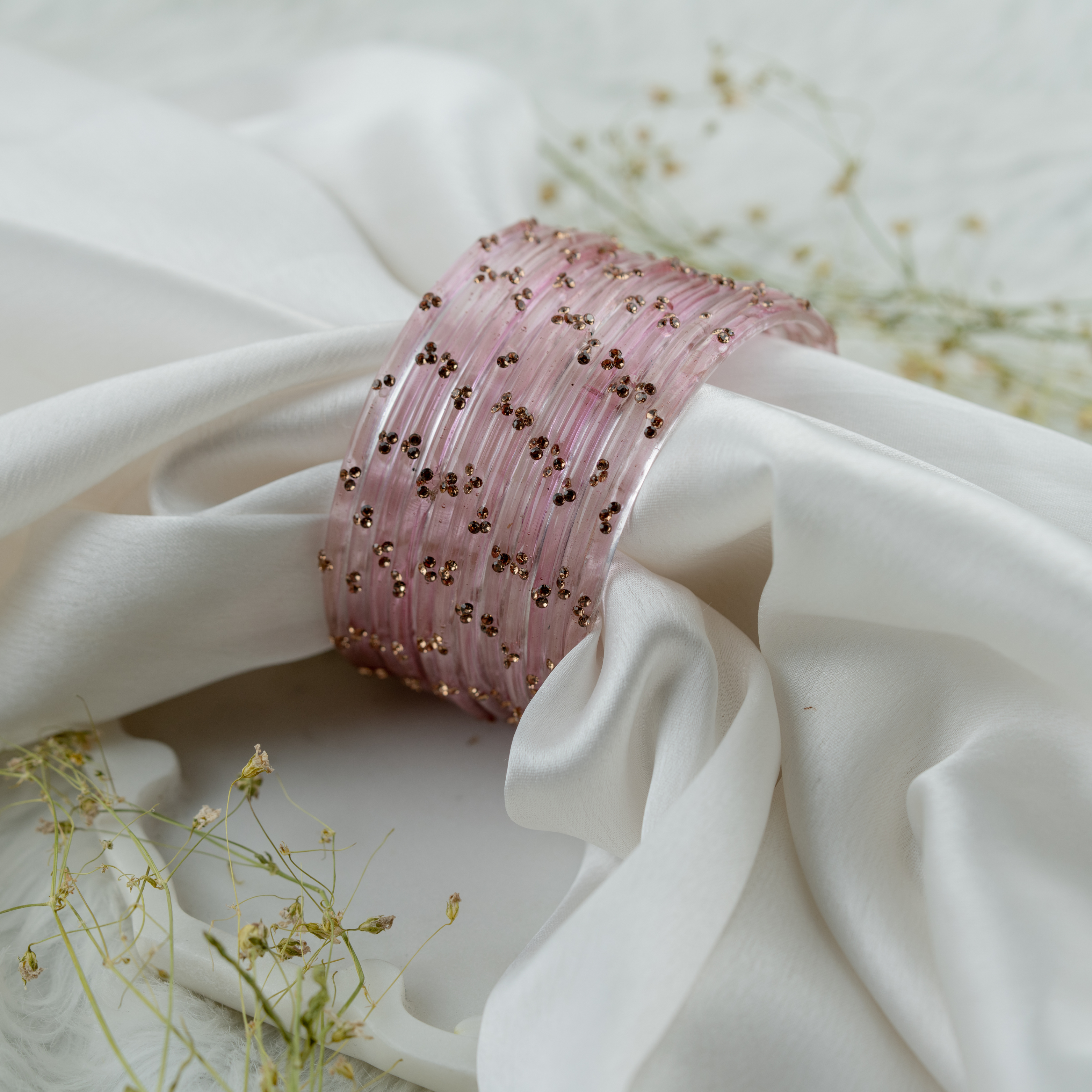 Baby Pink Gulnaar Bangles Set | Elegant Traditional Designer Bangles for Women