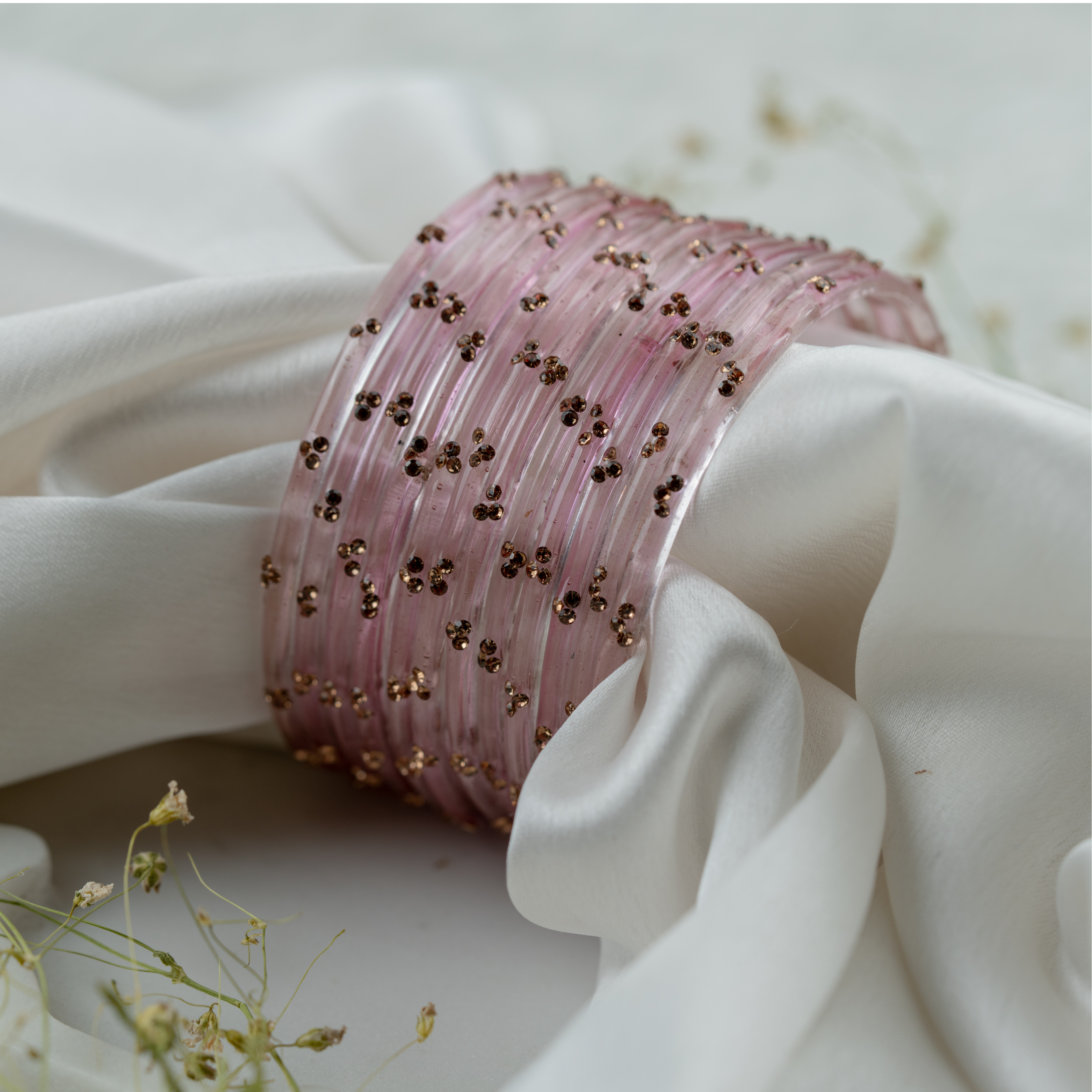 Baby Pink Gulnaar Bangles Set | Elegant Traditional Designer Bangles for Women