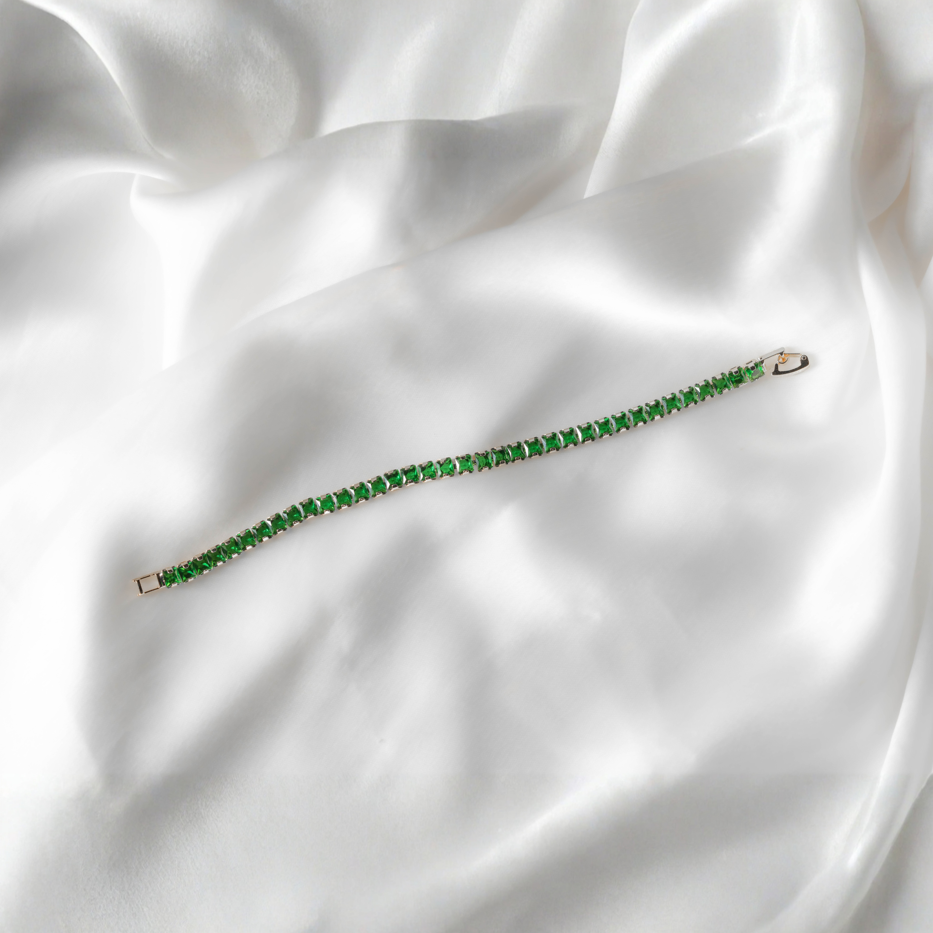 Emerald Mist Tennis Bracelet | Elegant Green Crystal Bracelet