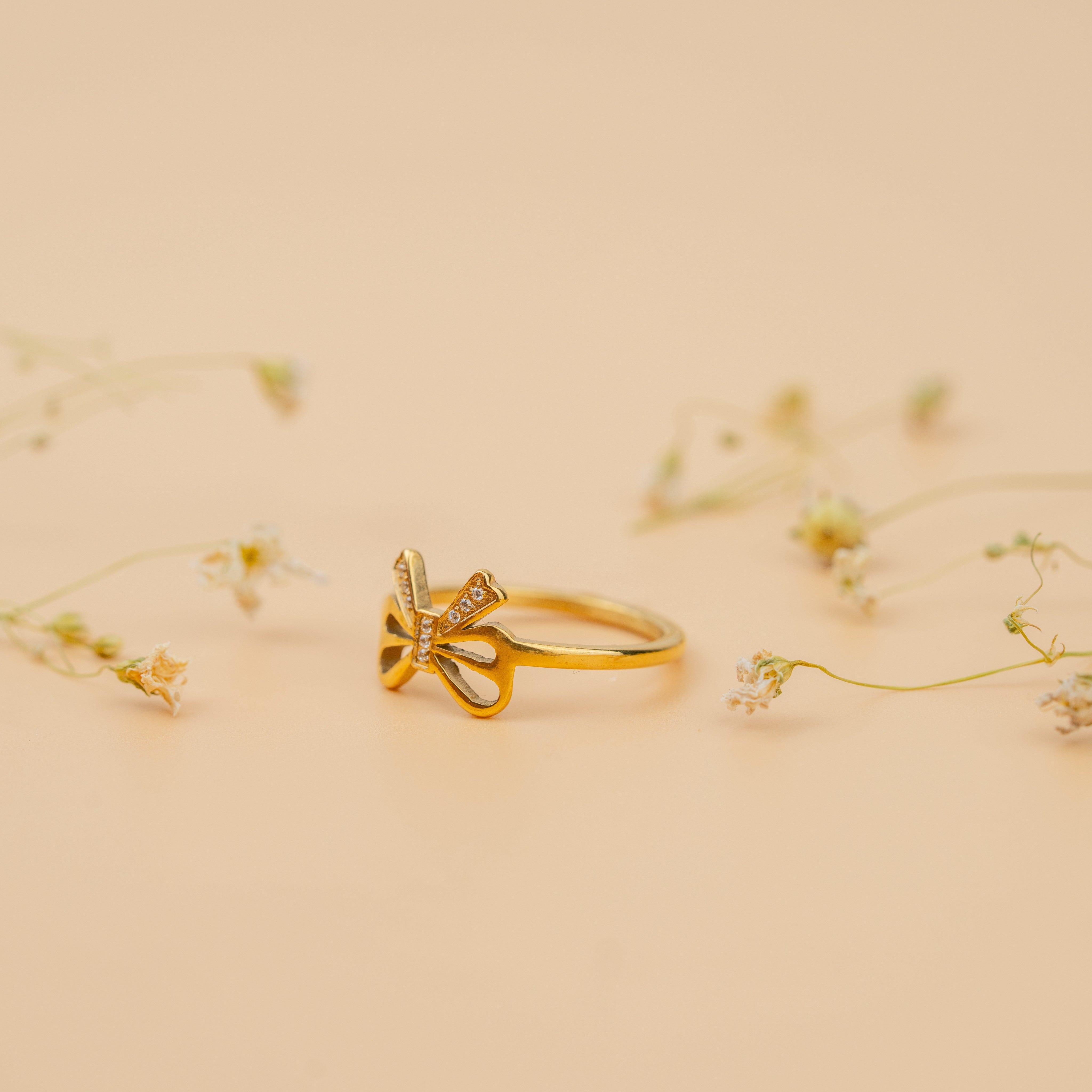 Coquette Bow Rings | Gold-Toned Elegant Bow Statement Ring for Women