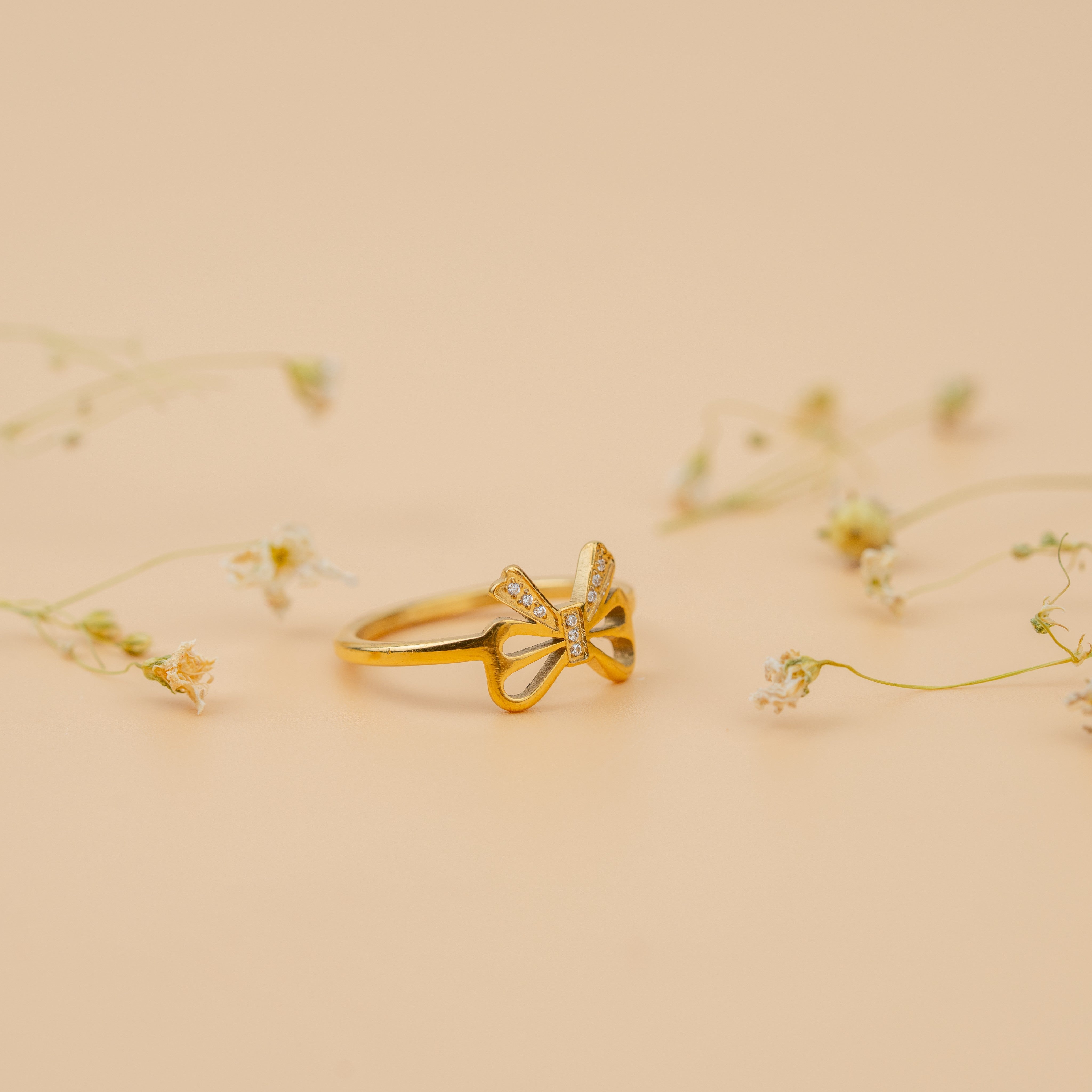 Coquette Bow Rings | Gold-Toned Elegant Bow Statement Ring for Women