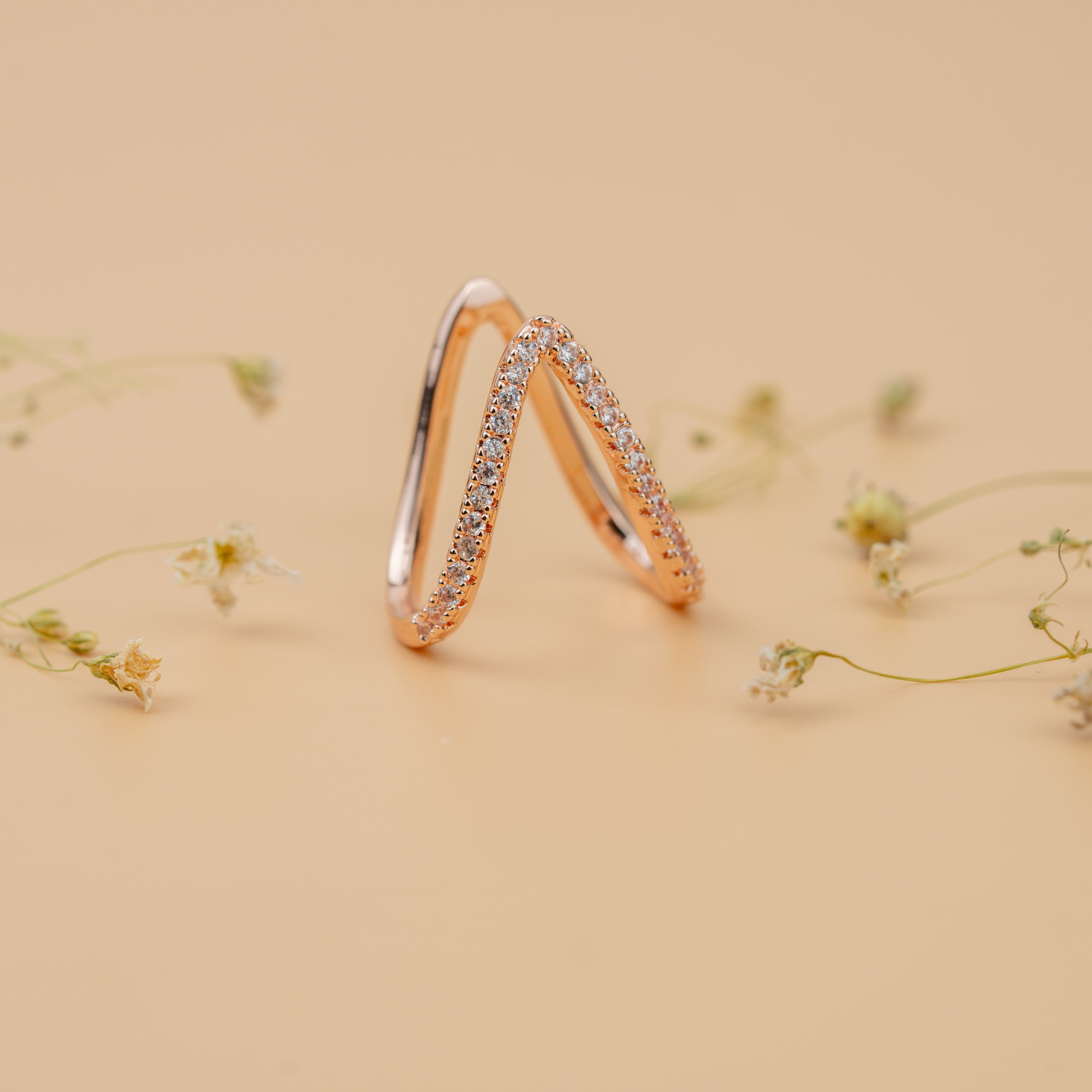 Infinity Arch Ring | Gold-Toned Sparkling Statement Ring for Women