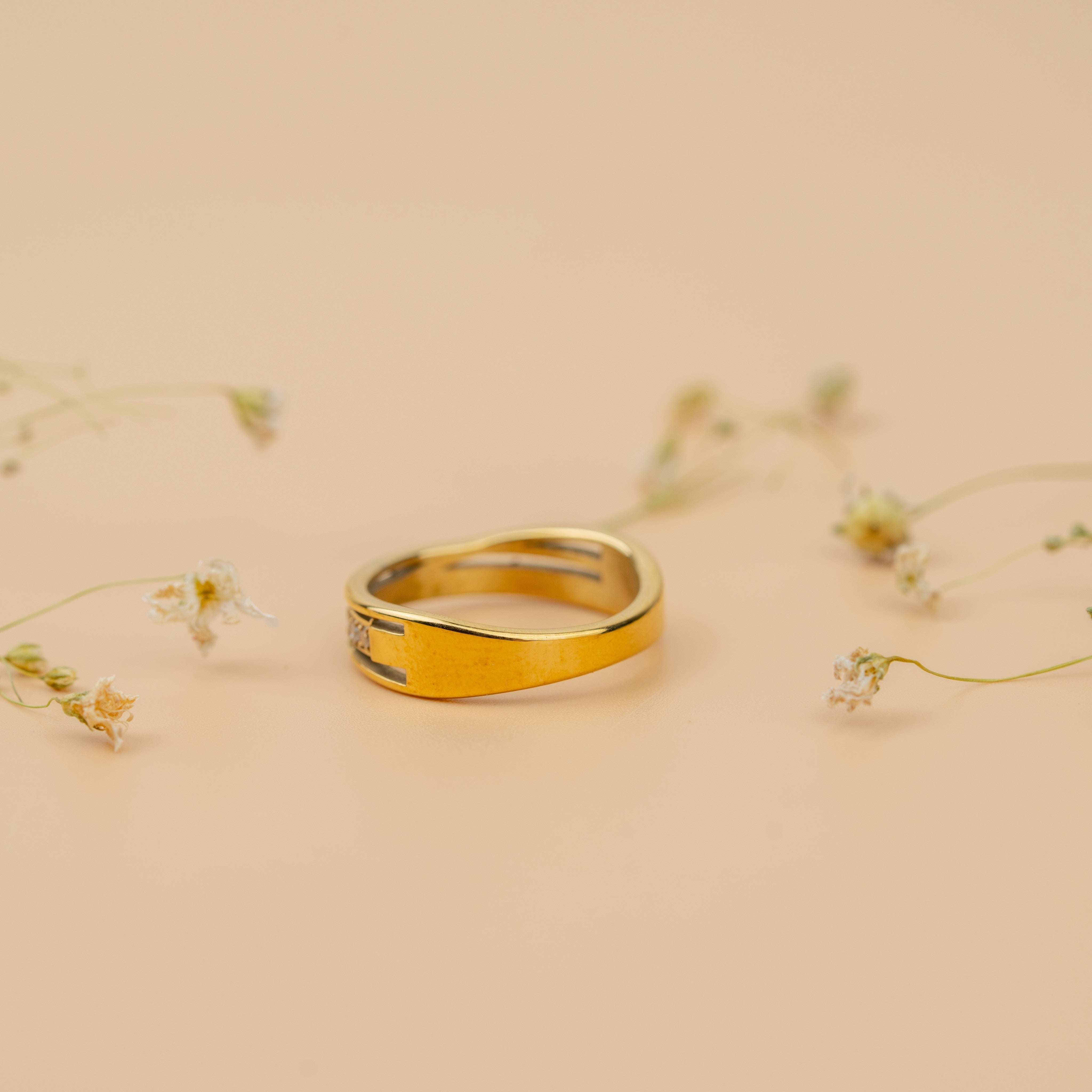 Eternity Channel Ring | Gold-Toned Classic Sparkling Band for Women