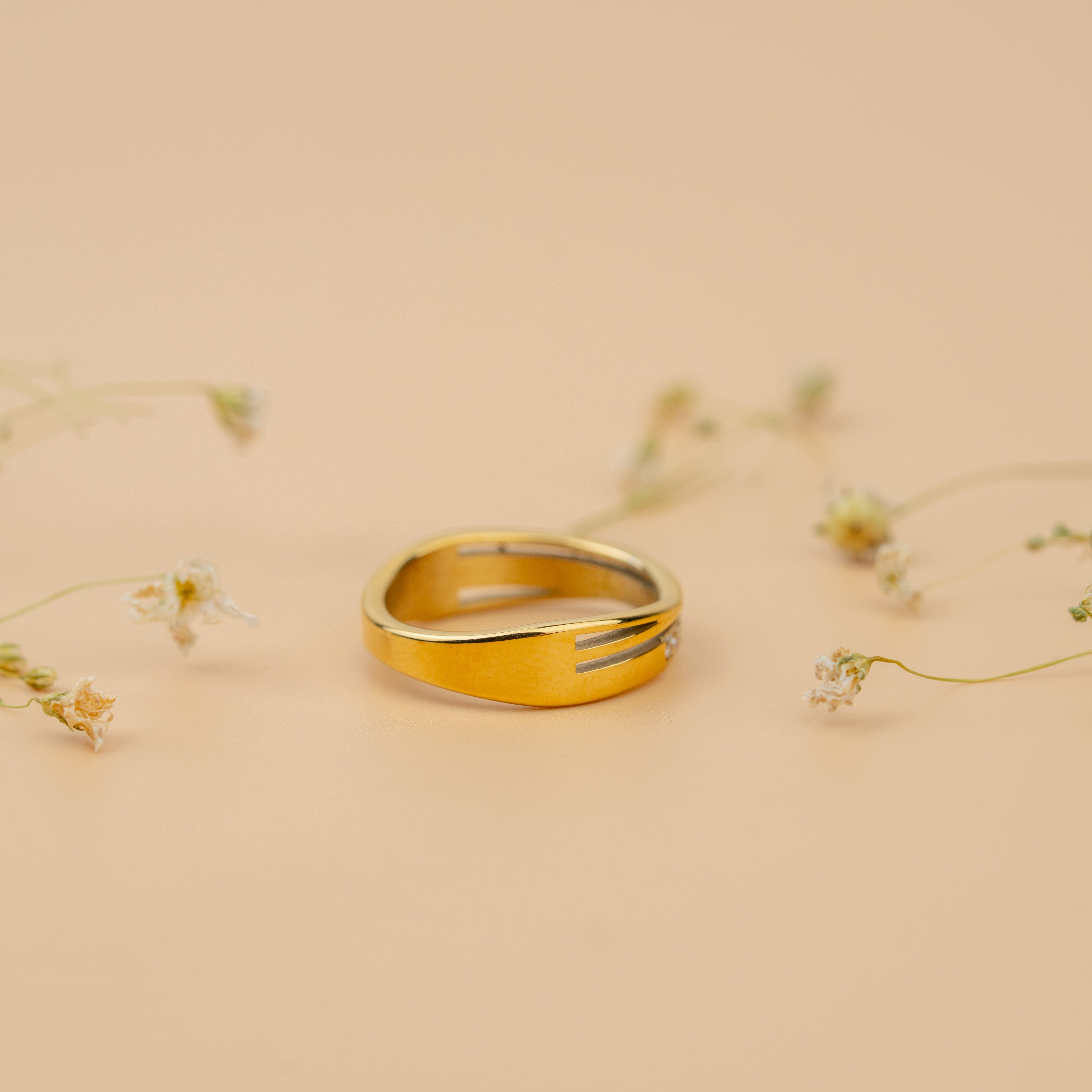 Eternity Channel Ring | Gold-Toned Classic Sparkling Band for Women