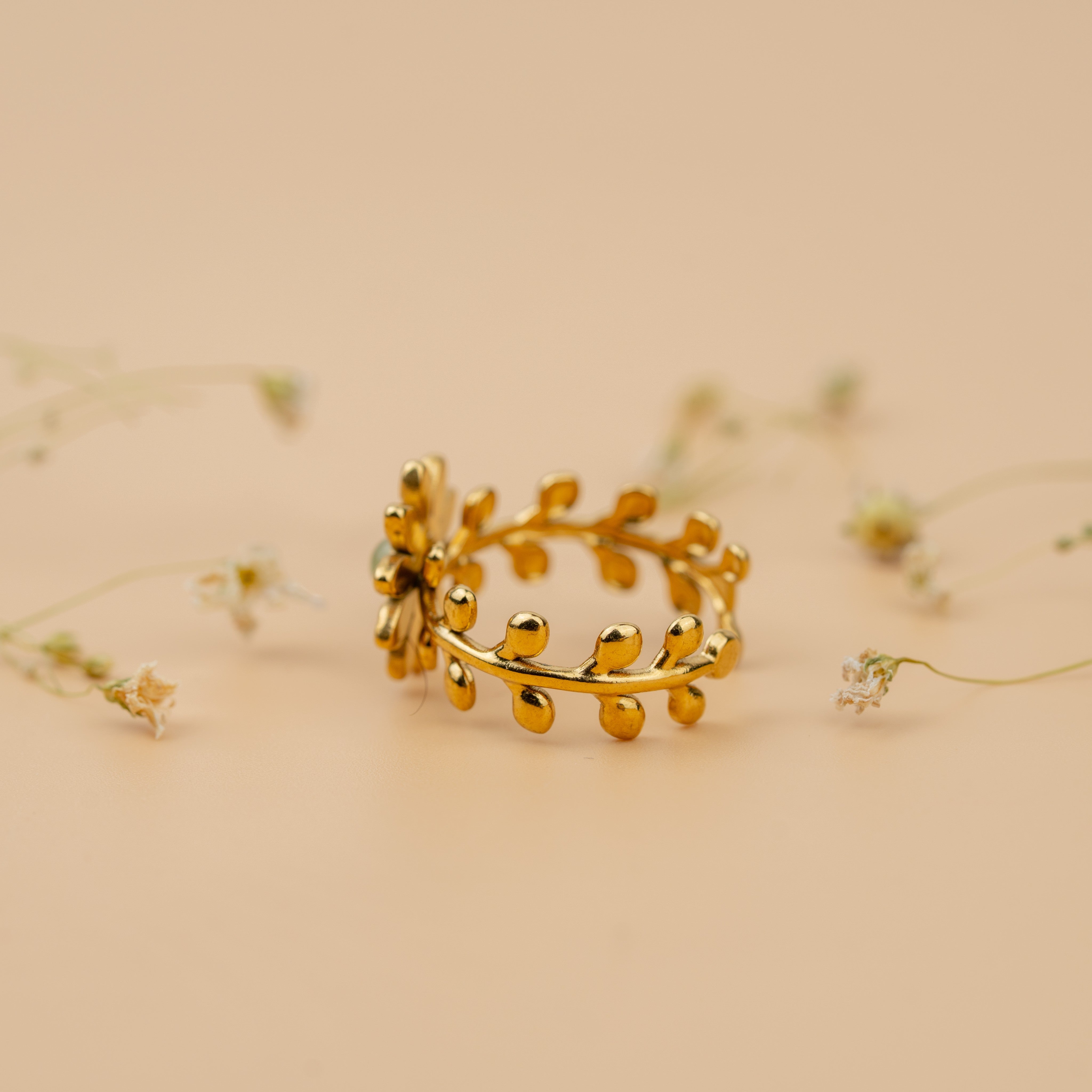 Meadow Dahlia Ring | Gold-Toned Floral Statement Ring for Women