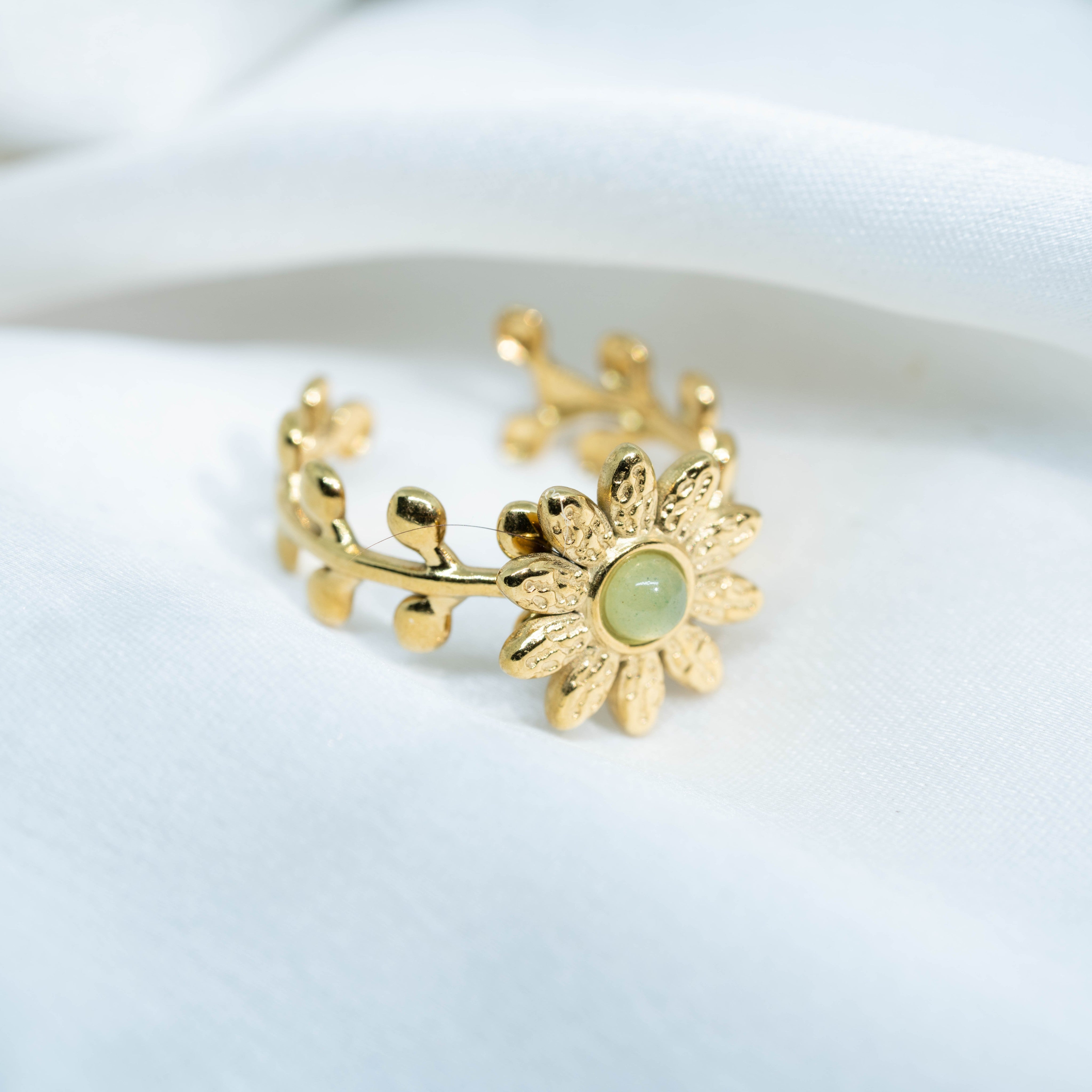 Meadow Dahlia Ring | Gold-Toned Floral Statement Ring for Women