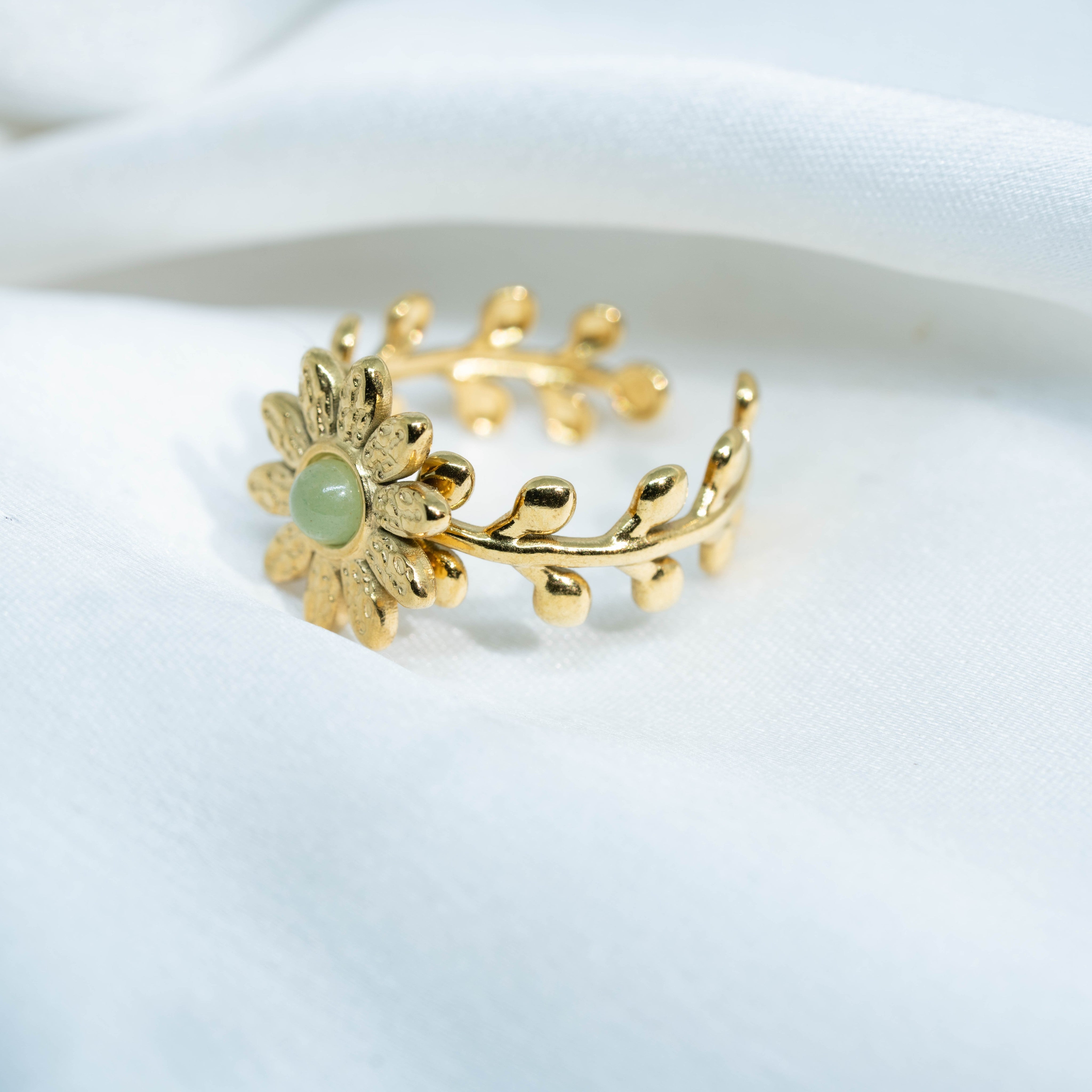 Meadow Dahlia Ring | Gold-Toned Floral Statement Ring for Women