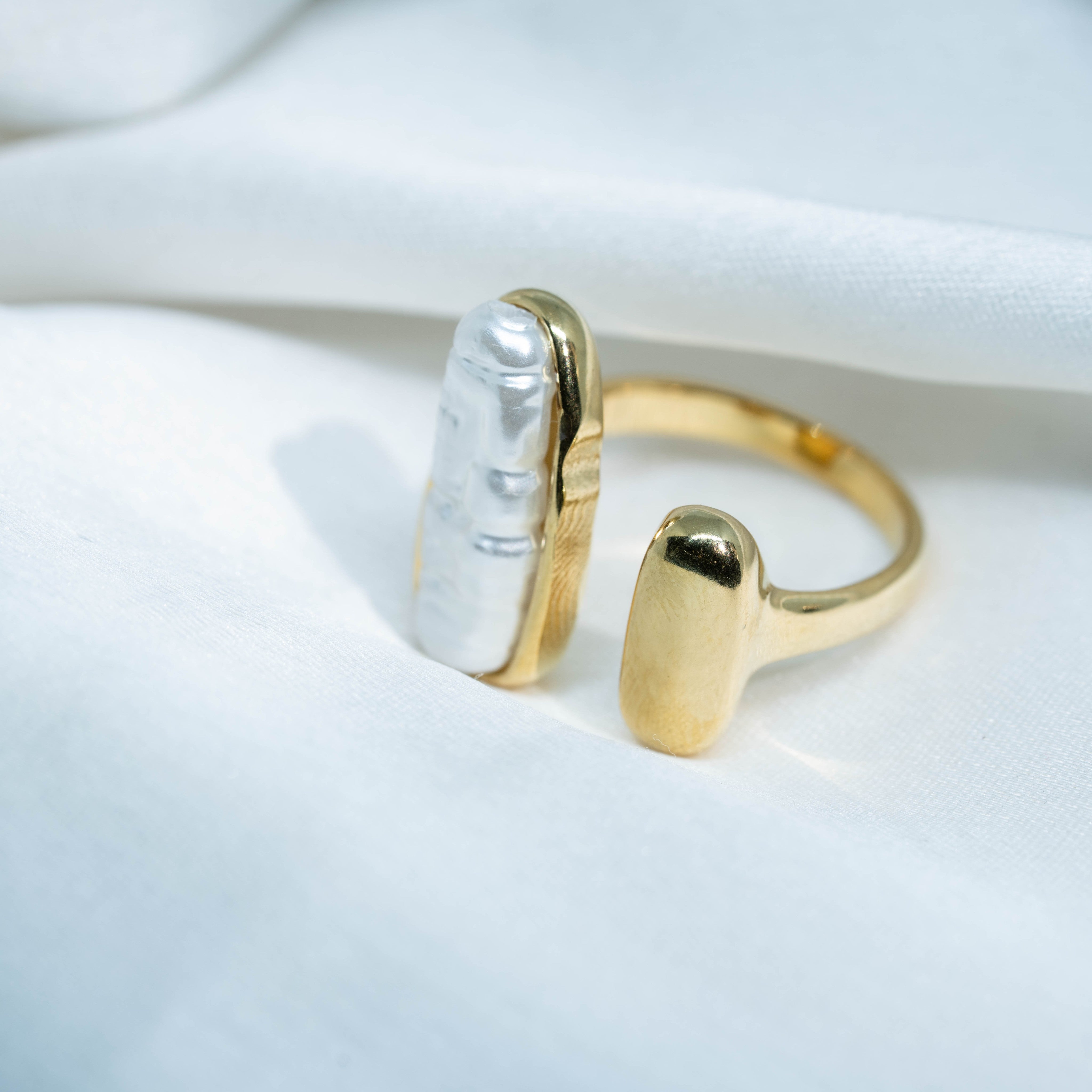 Baroque Pearl Rings | Gold-Toned Statement Pearl Ring for Women