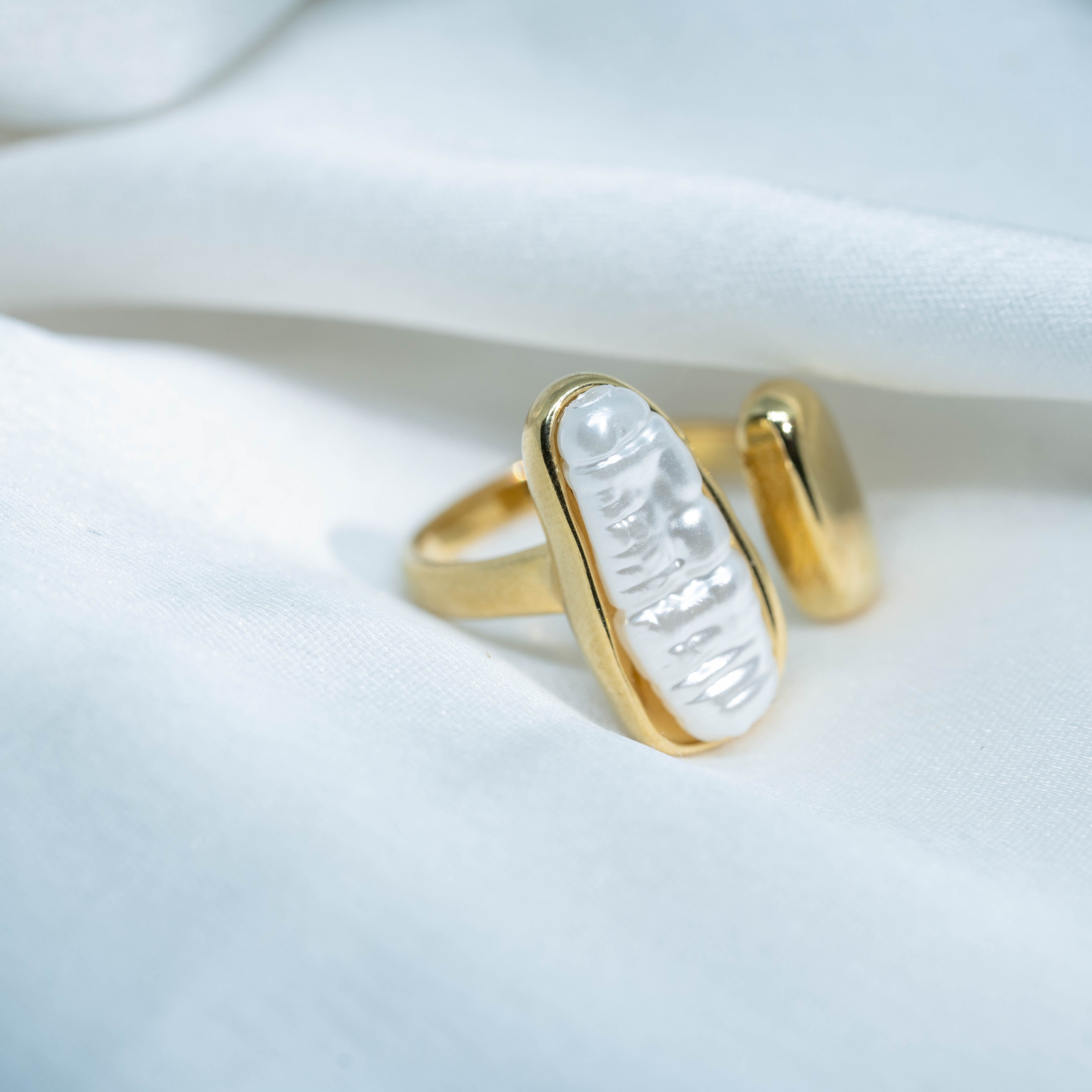 Baroque Pearl Rings | Gold-Toned Statement Pearl Ring for Women