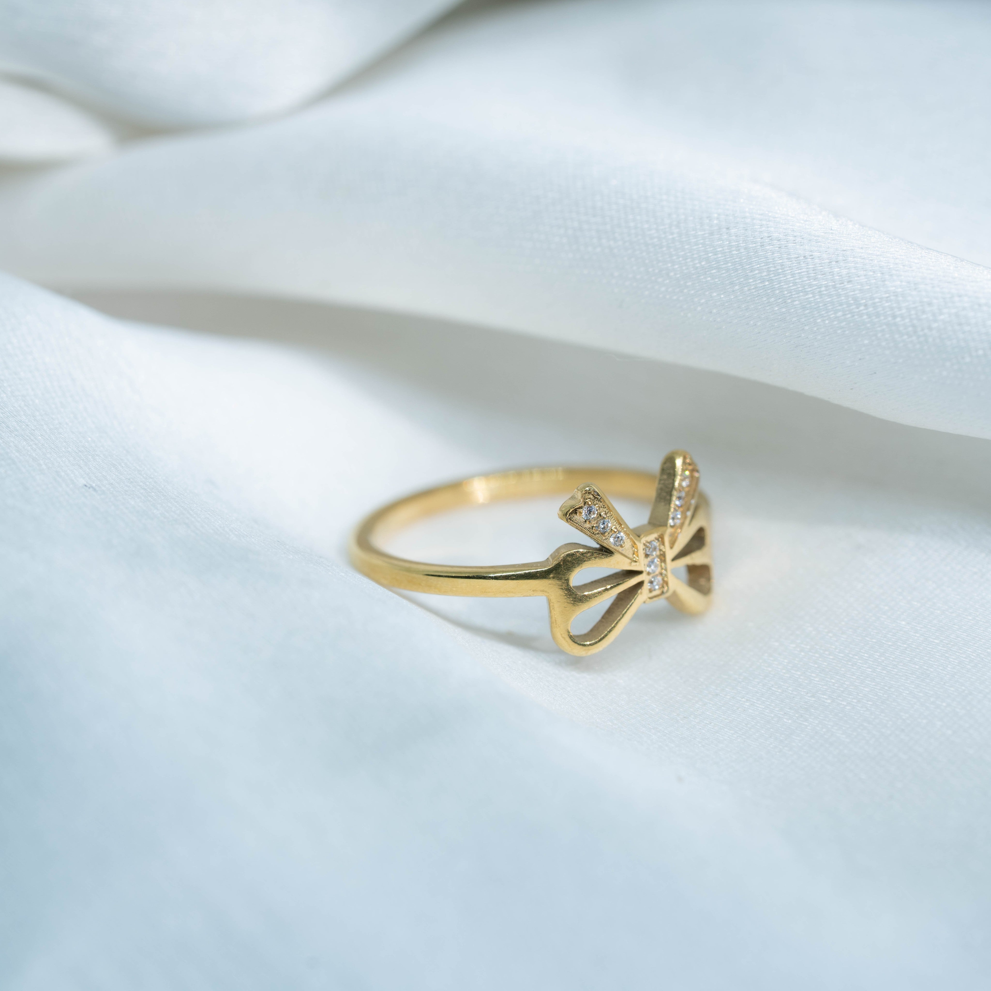 Coquette Bow Rings | Gold-Toned Elegant Bow Statement Ring for Women