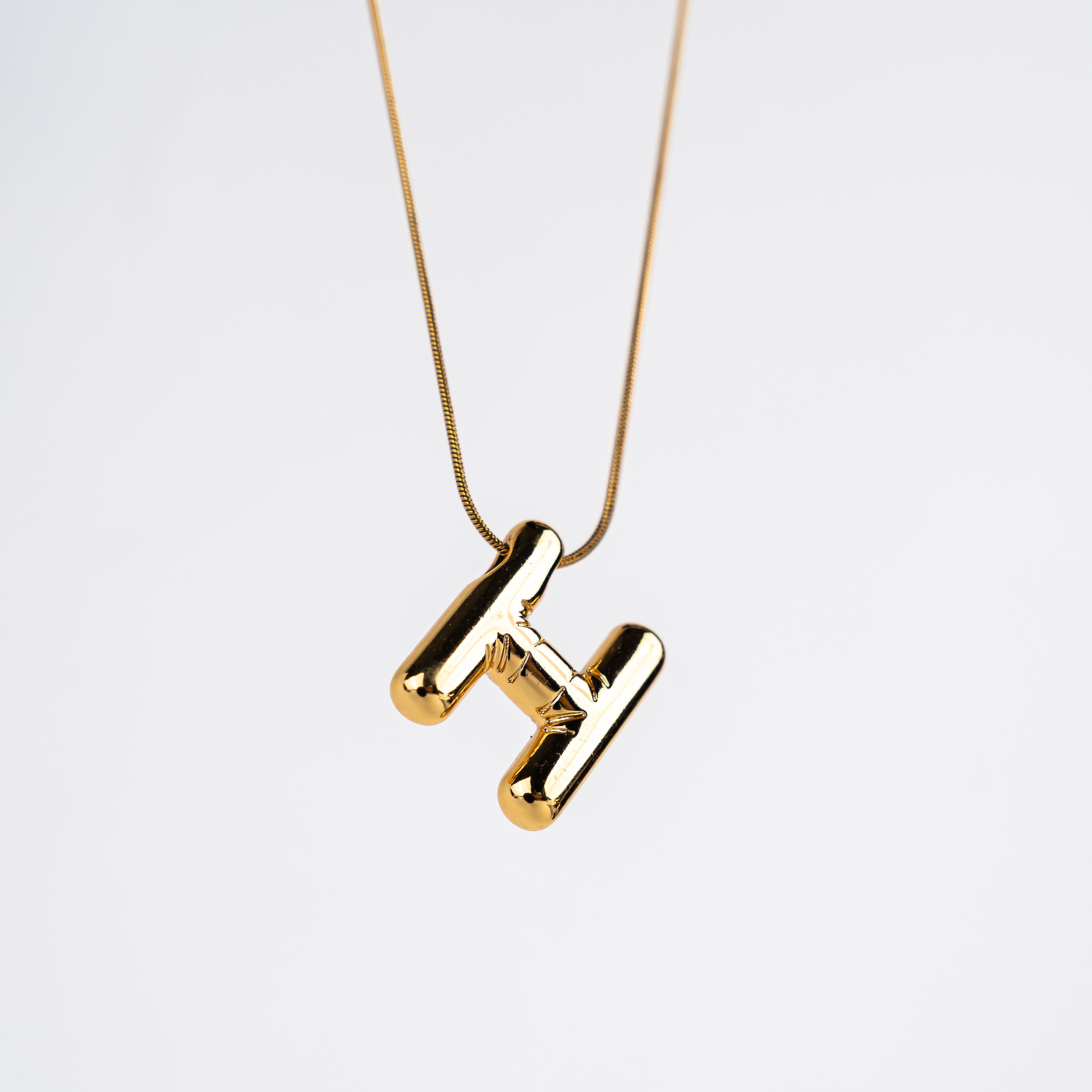 Bubble Letter H Necklace
