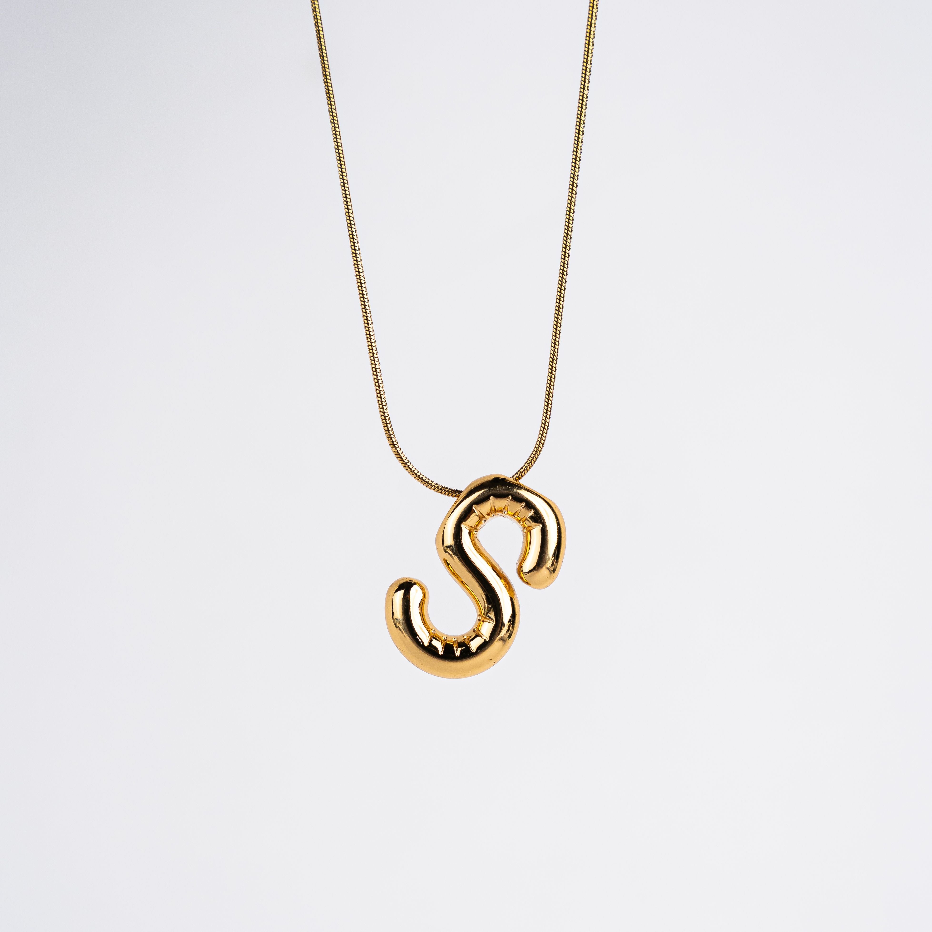 Bubble Letter S Necklace