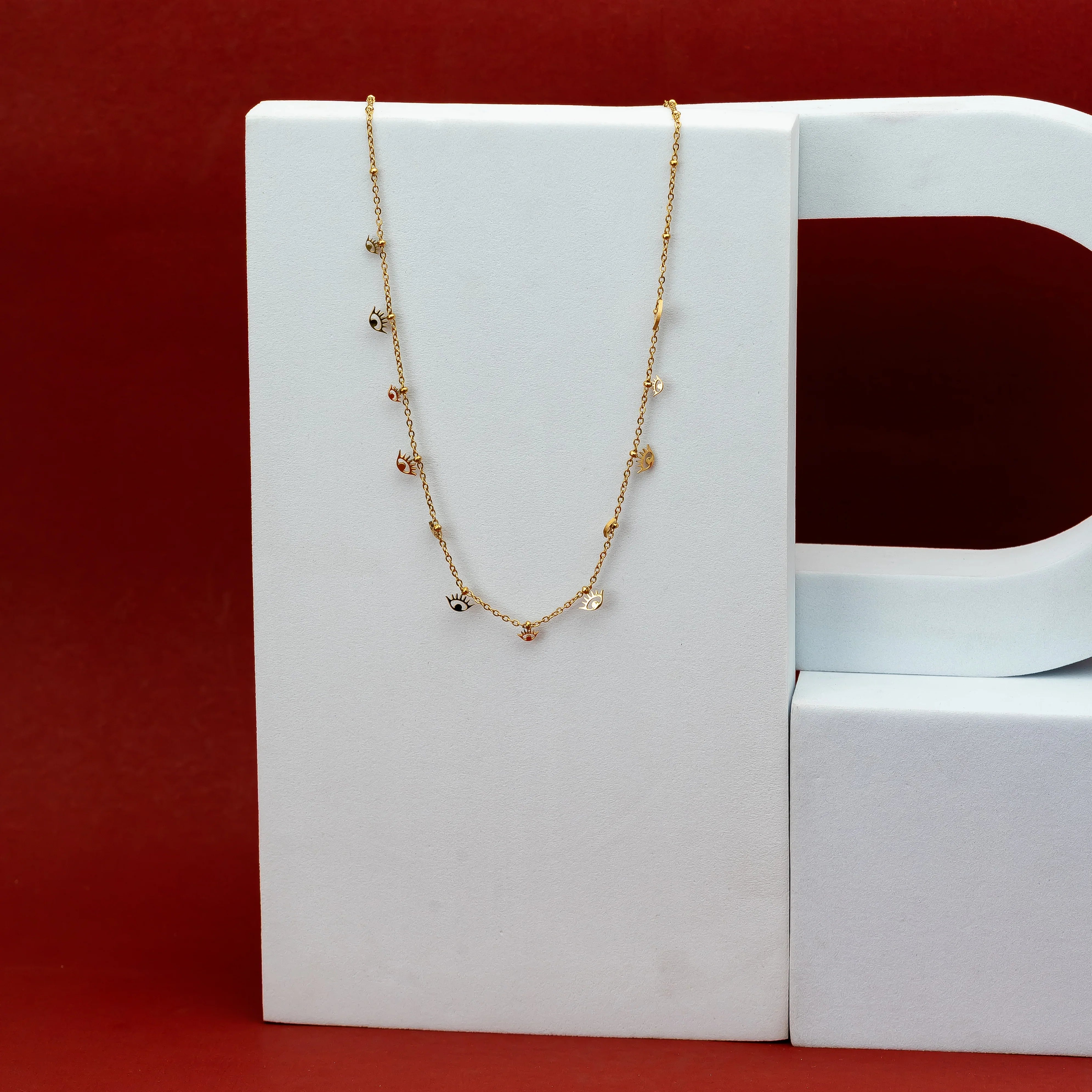 Evil eye charm necklace