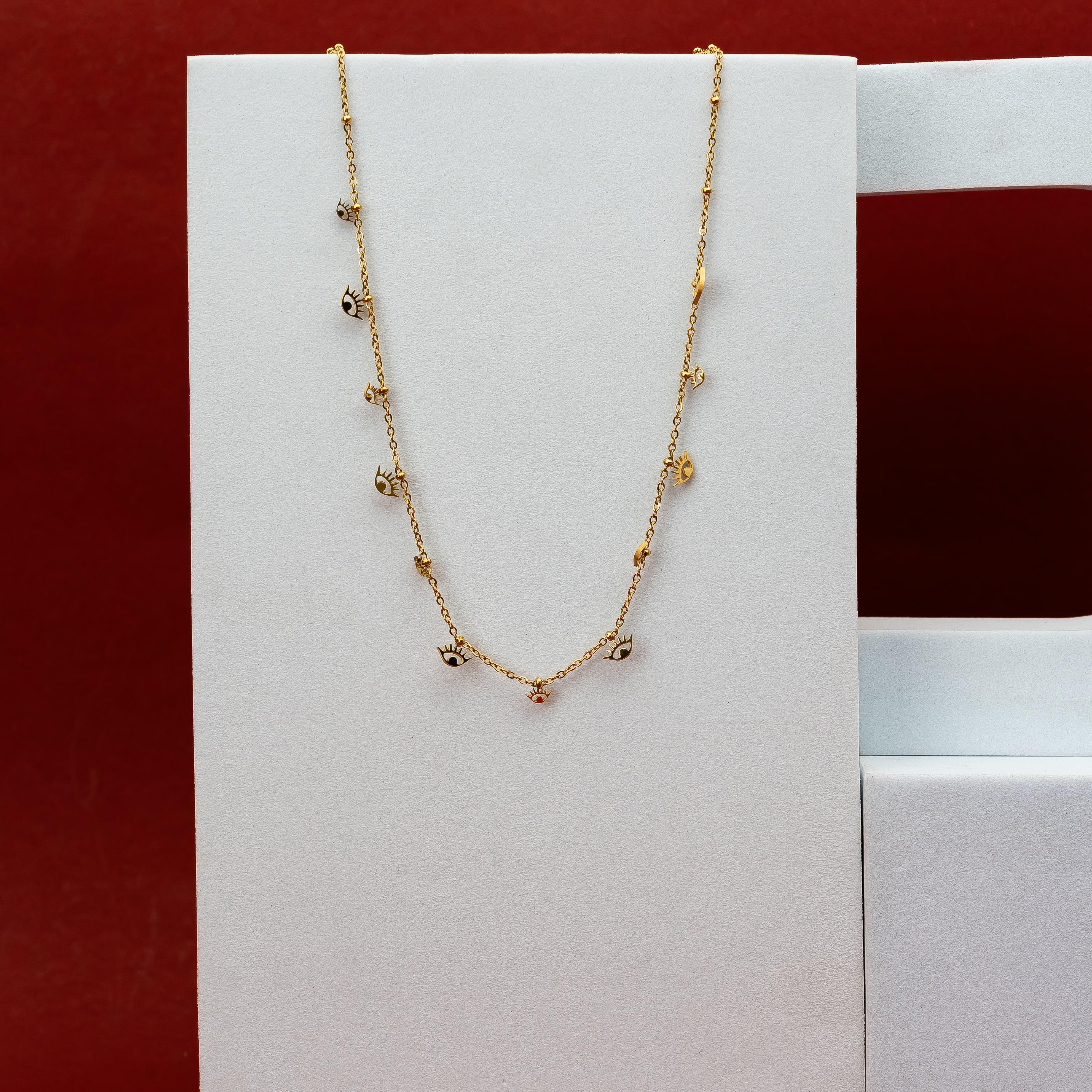 Evil eye charm necklace