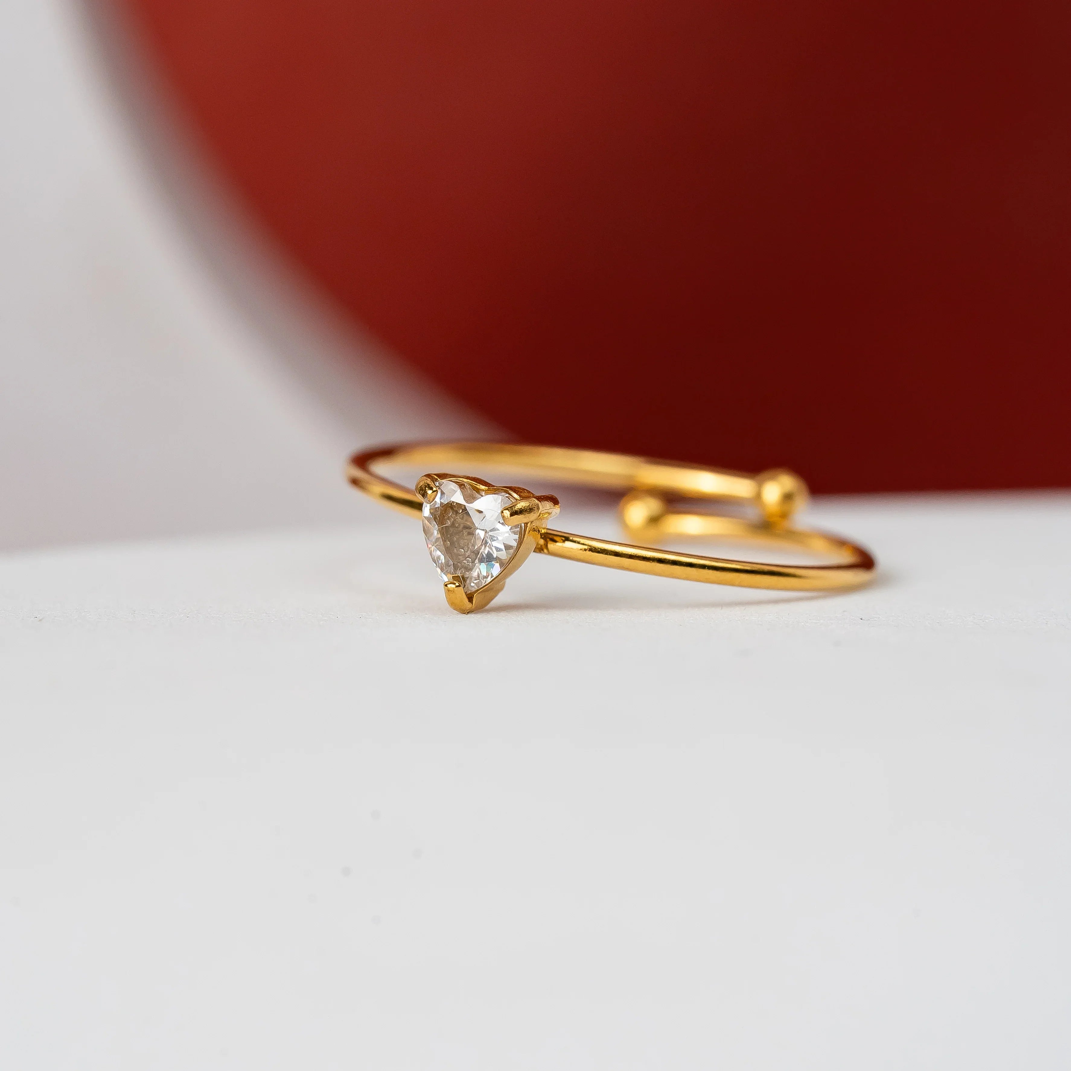 Heart bud diamond ring