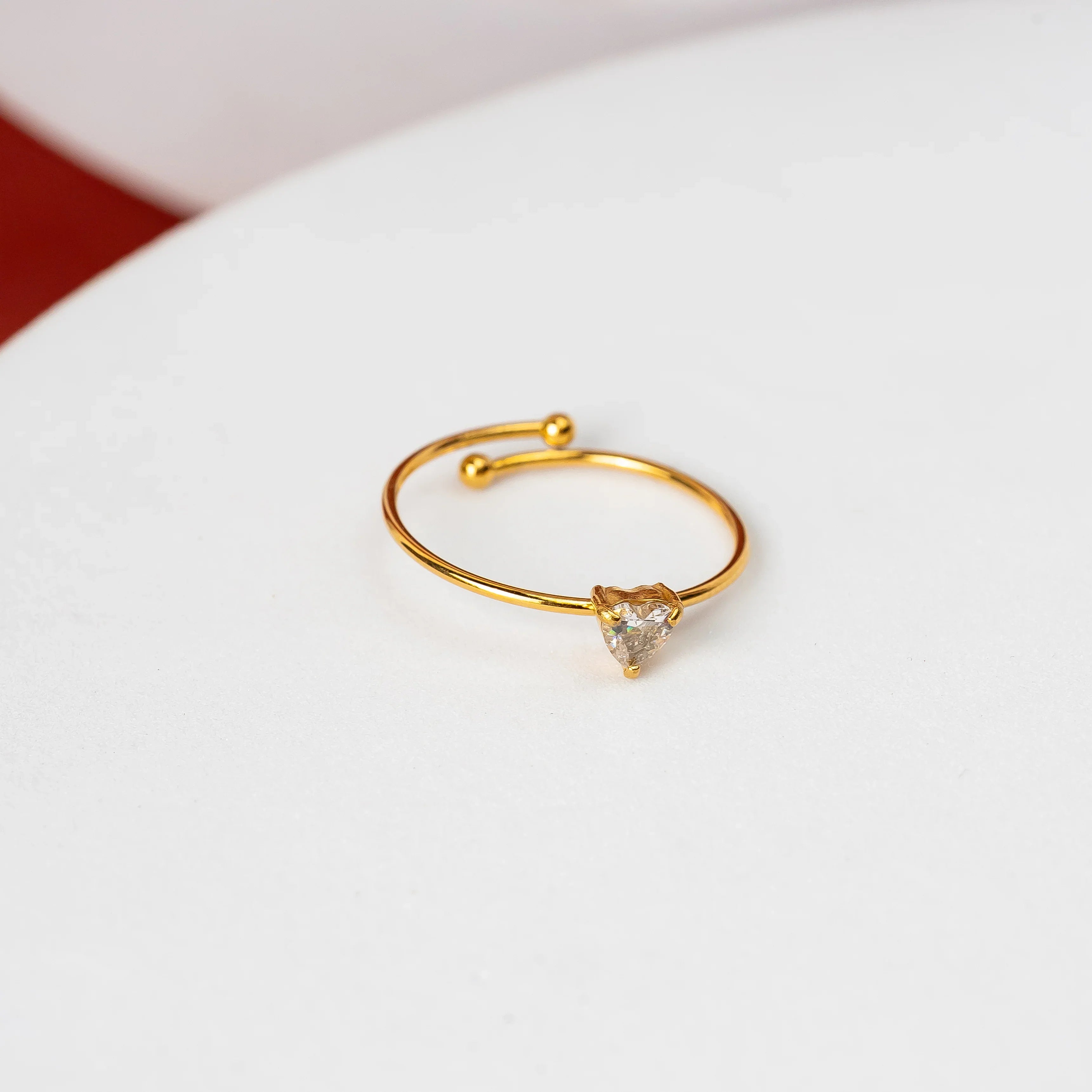 Heart bud diamond ring