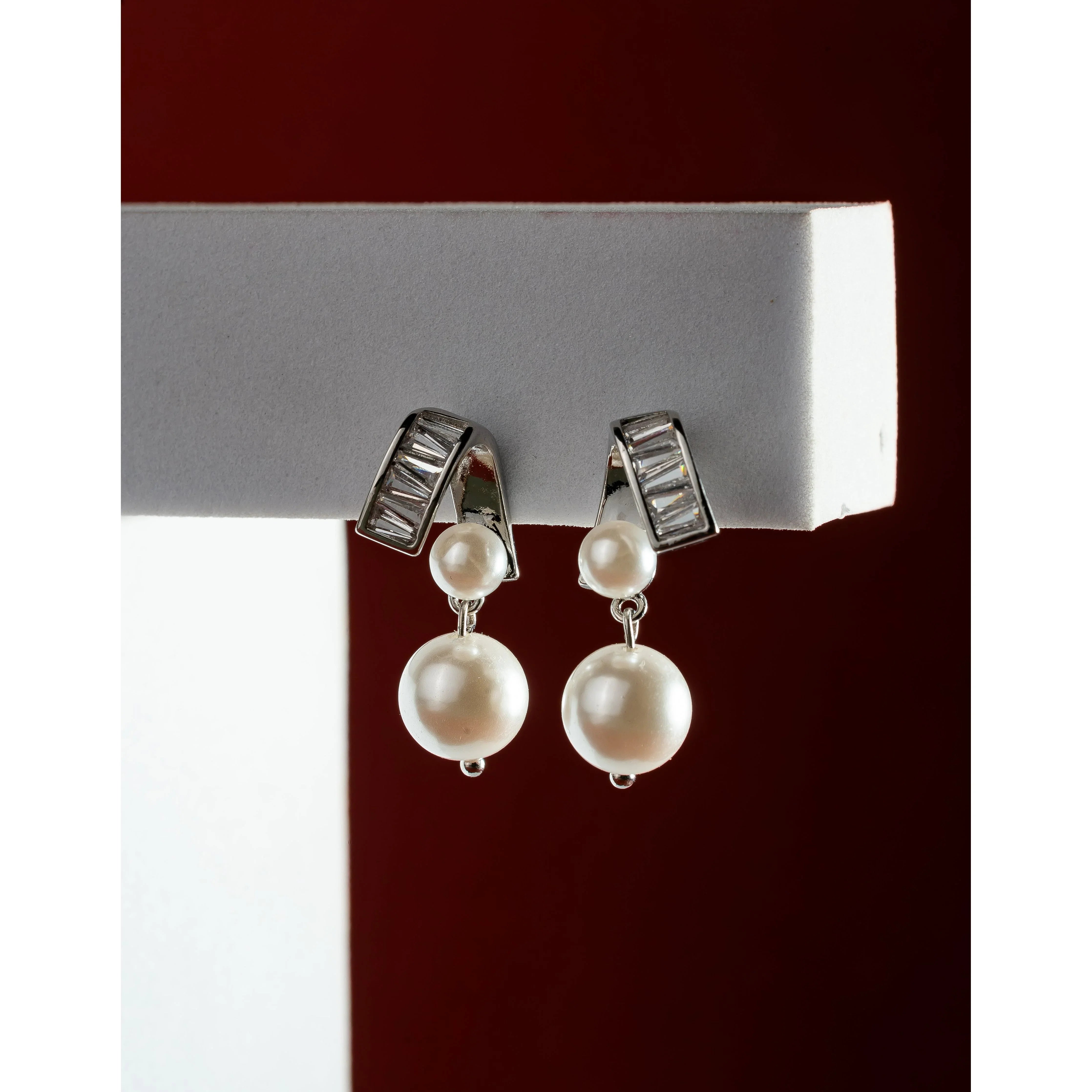 Crystal drop pearl Earrings