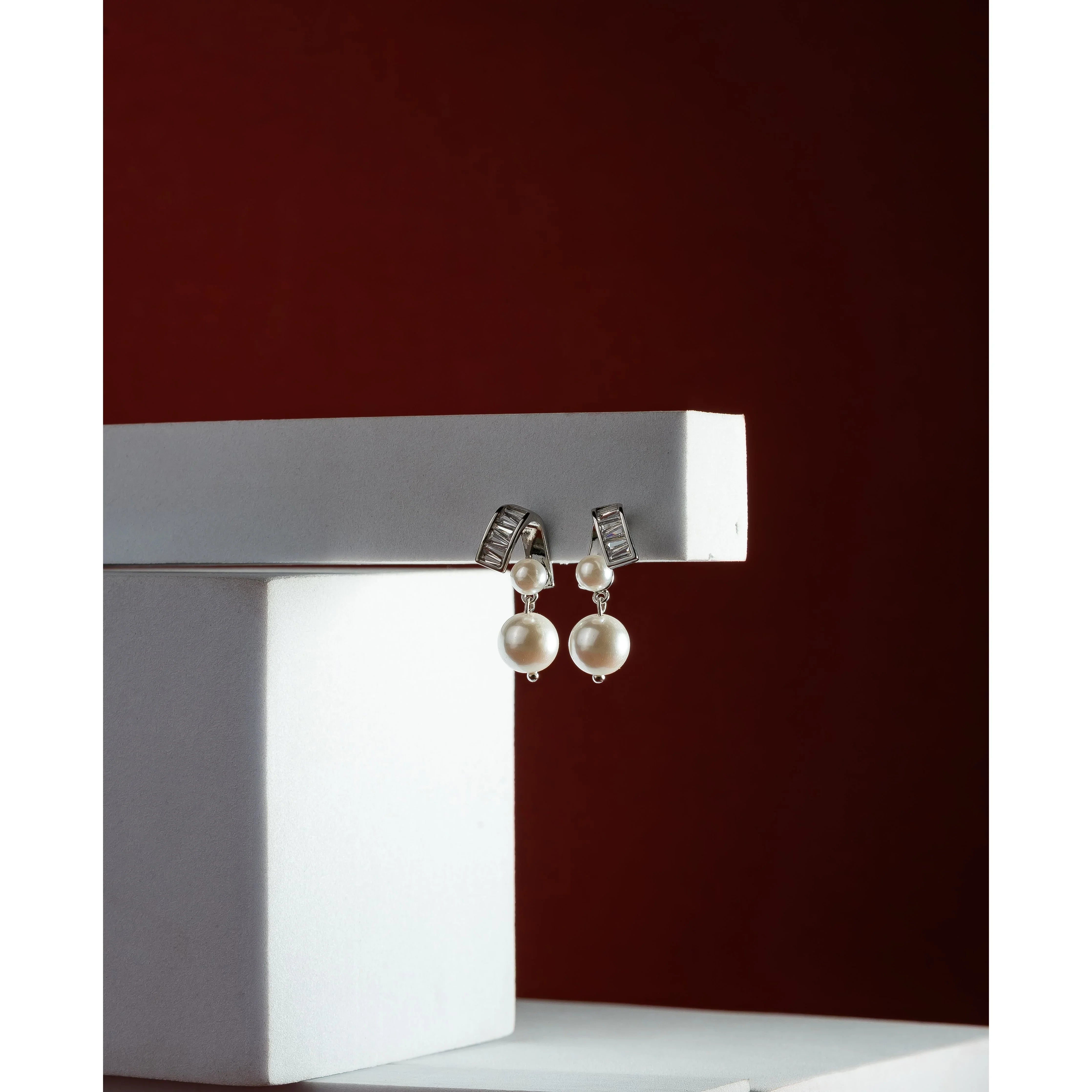 Crystal drop pearl Earrings