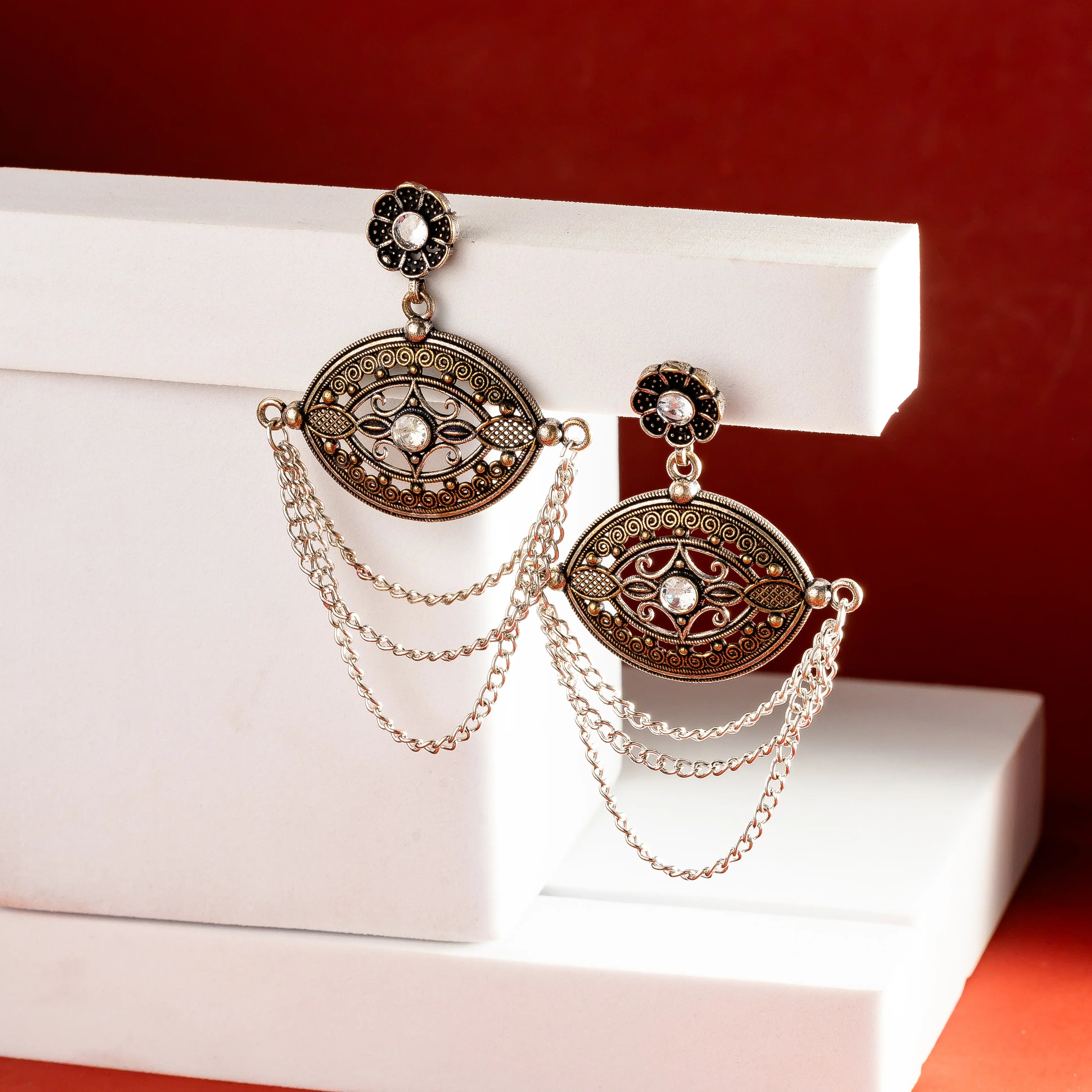 Oxidised dangler Earrings