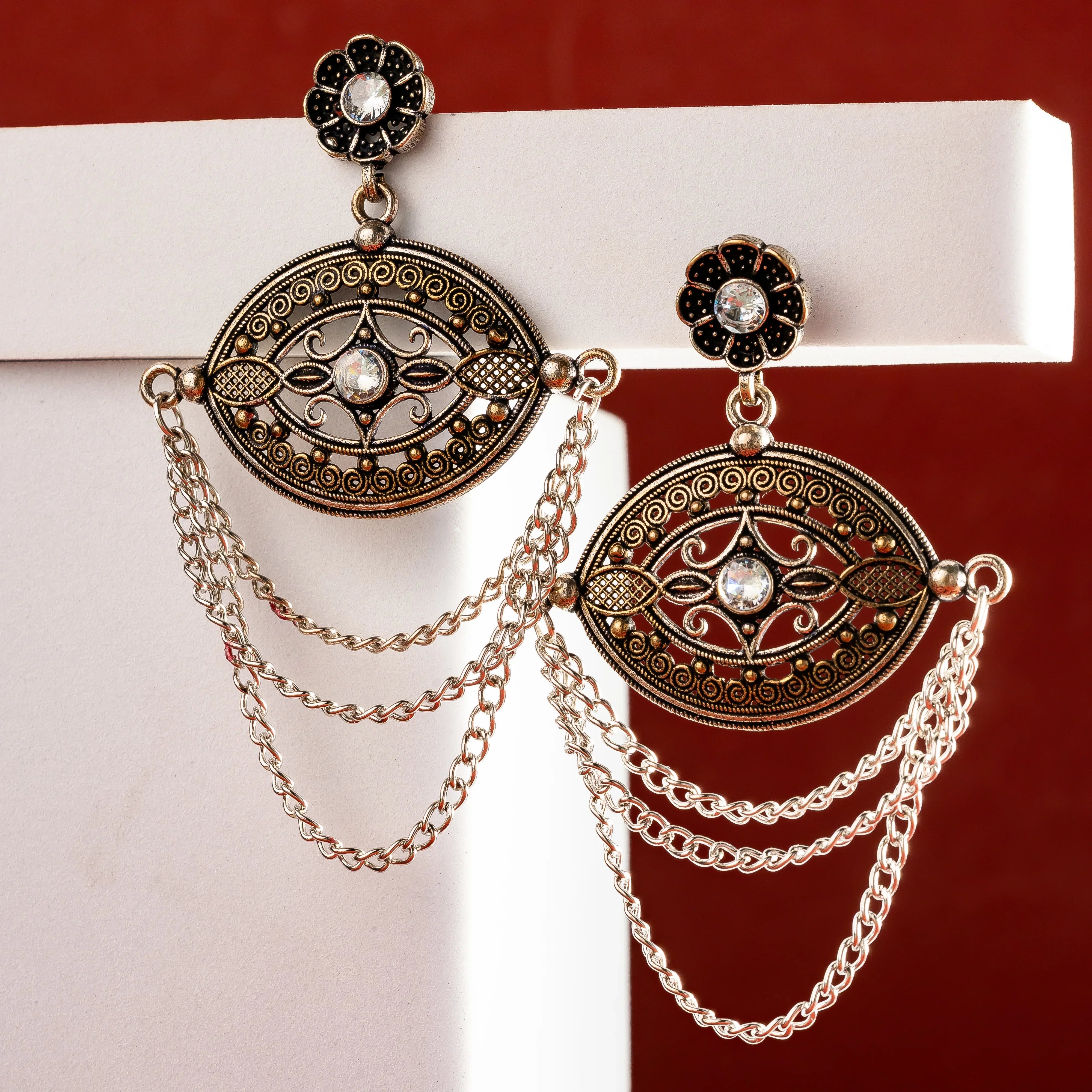 Oxidised dangler Earrings