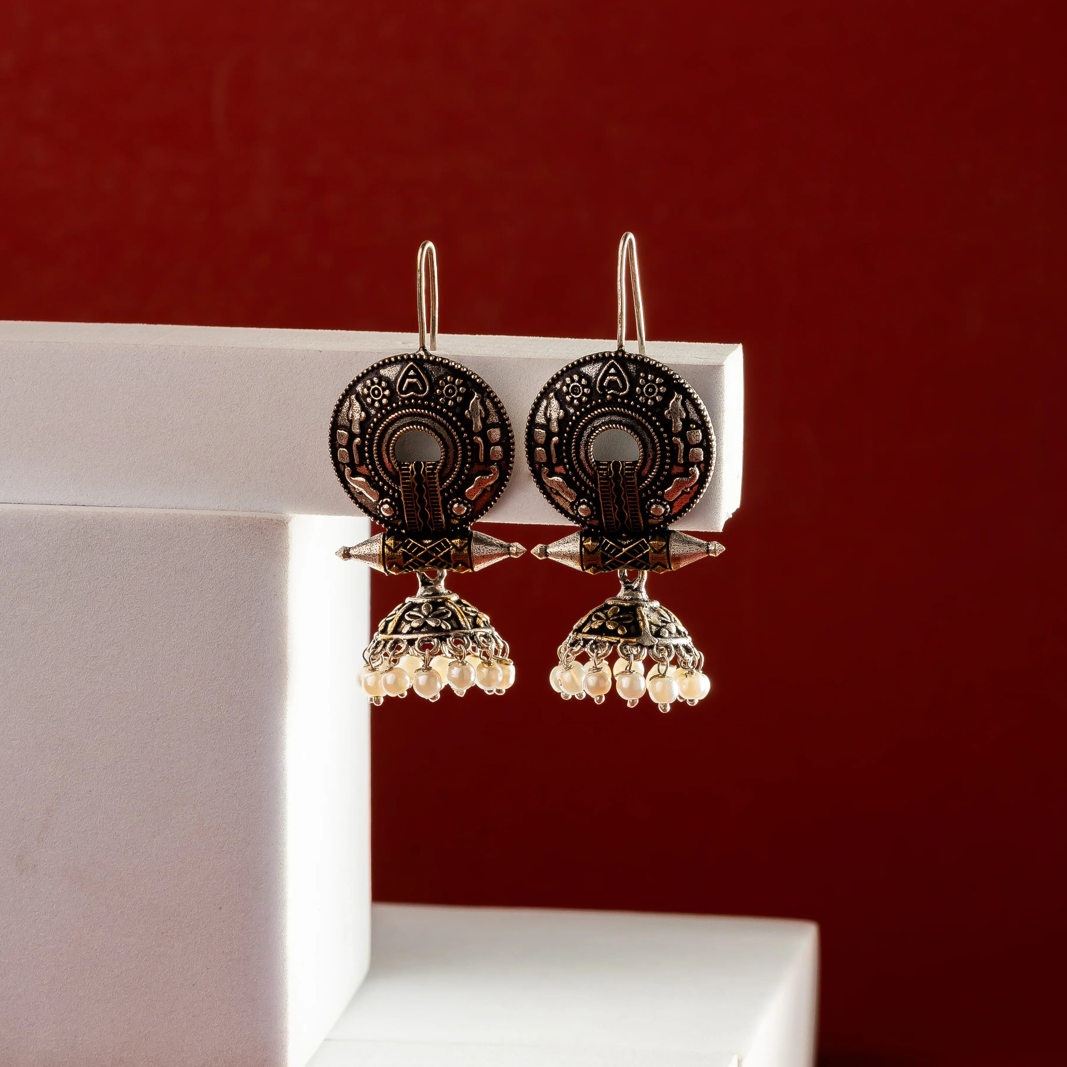 Sangria oxidised Jhumkas
