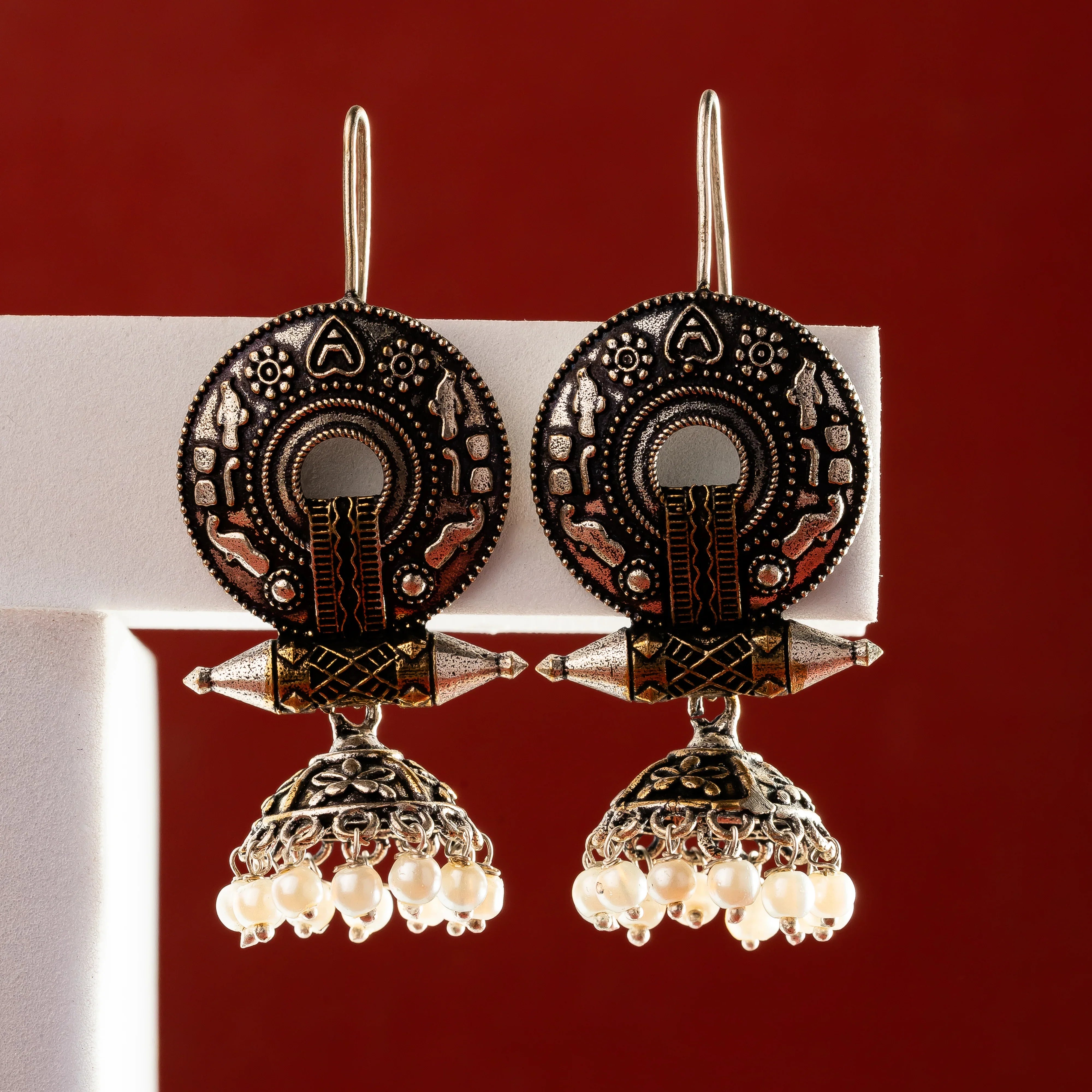 Sangria oxidised Jhumkas