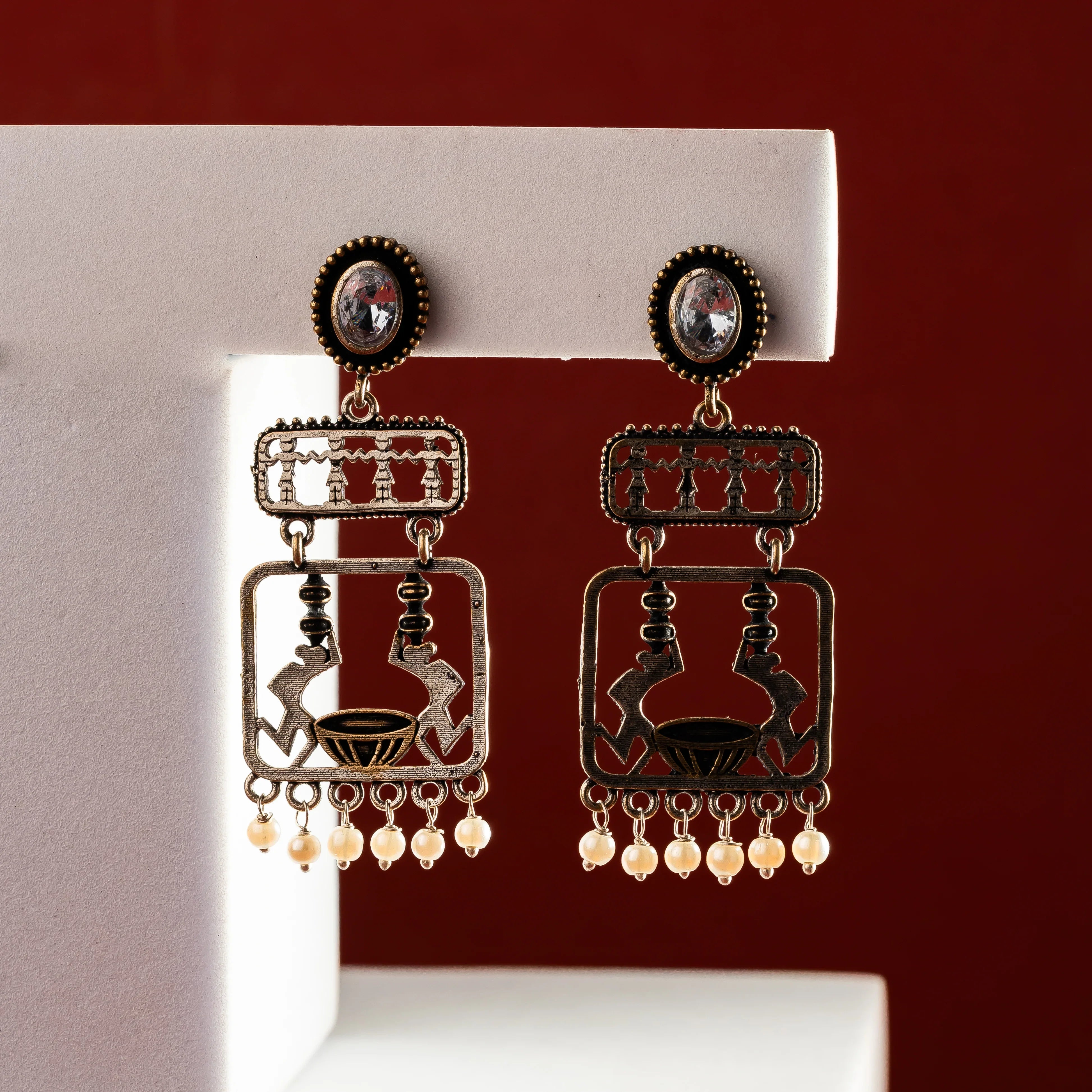 Tribal art oxidised Earrings