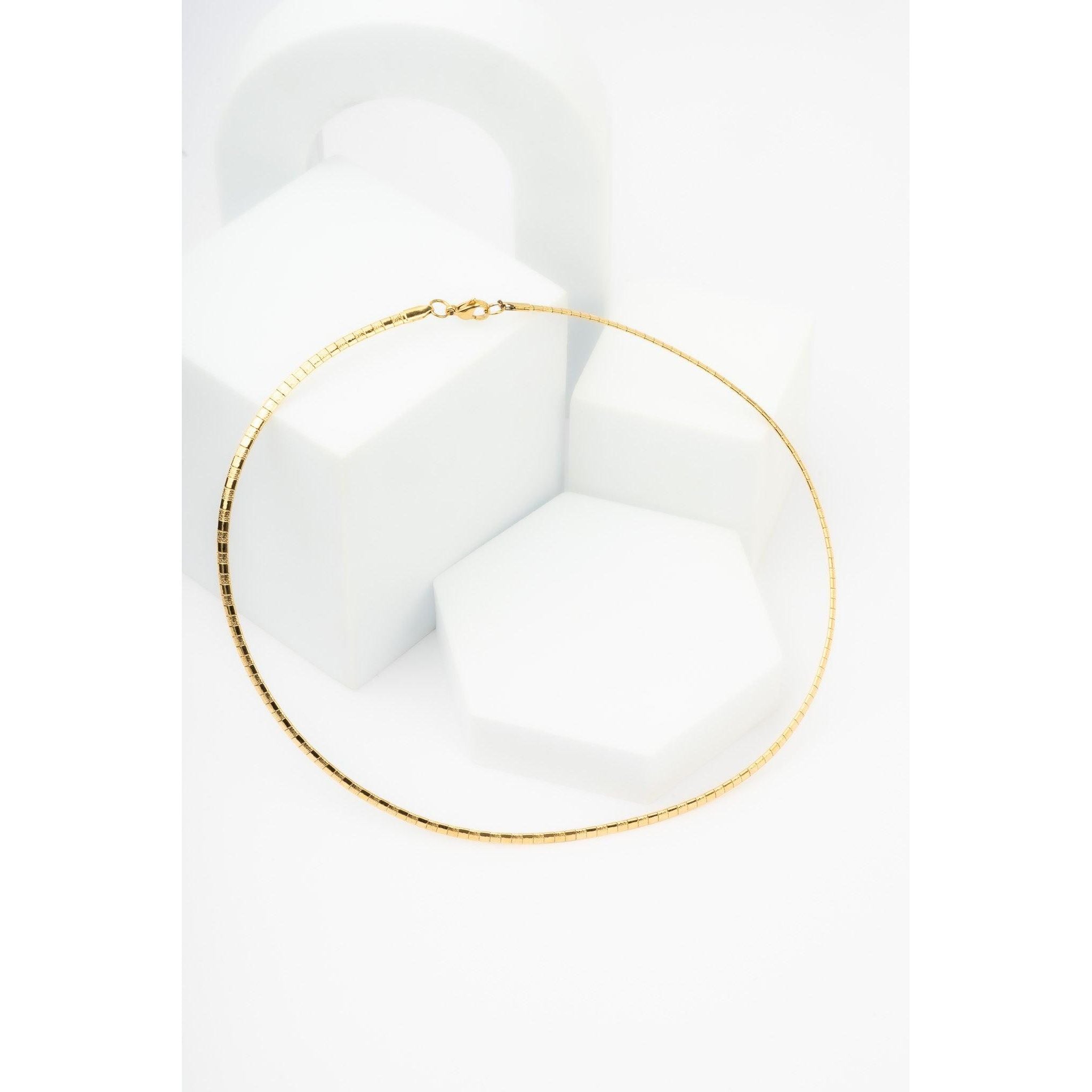 Gold plated snake minima caller chain necklace