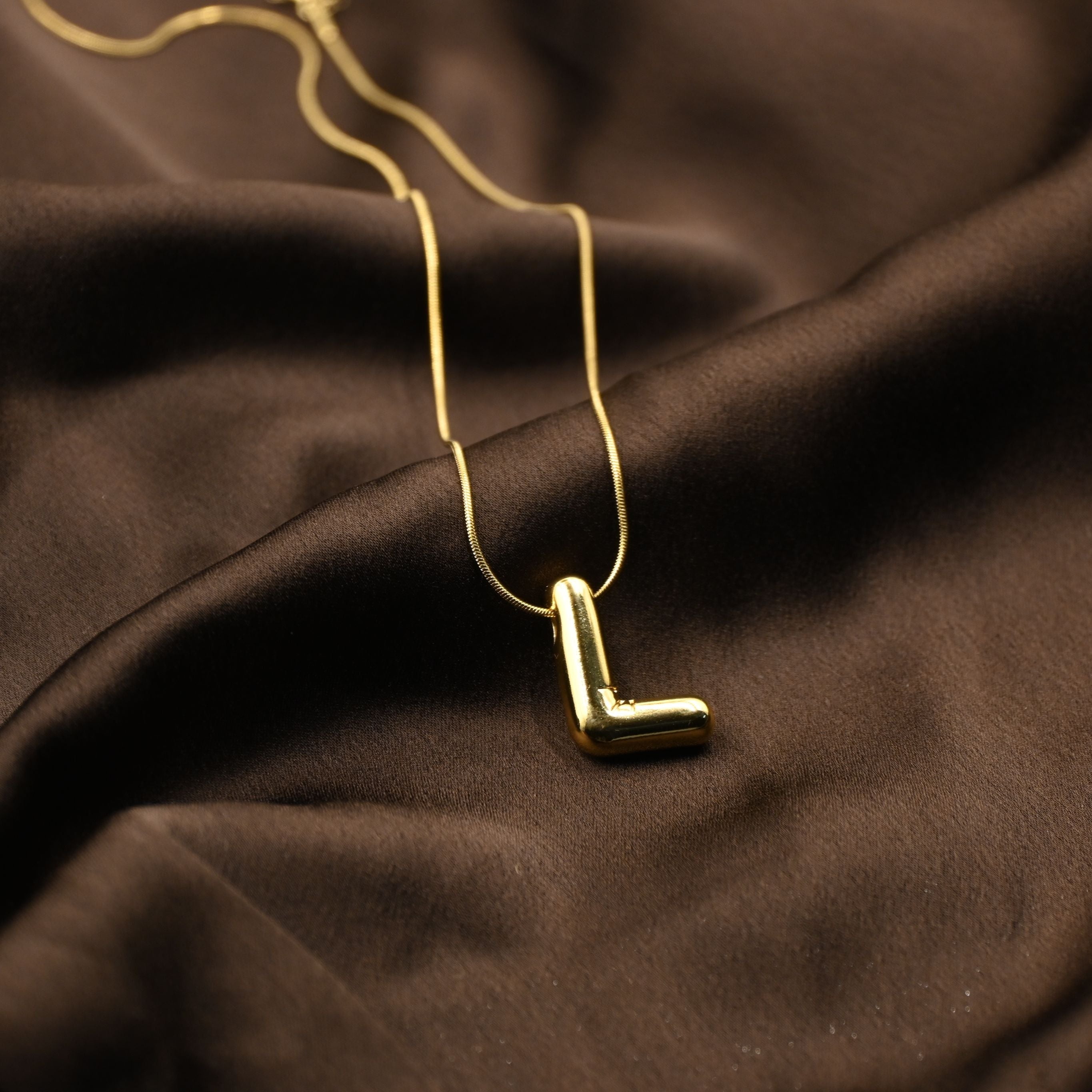 Bubble Letter L Necklace