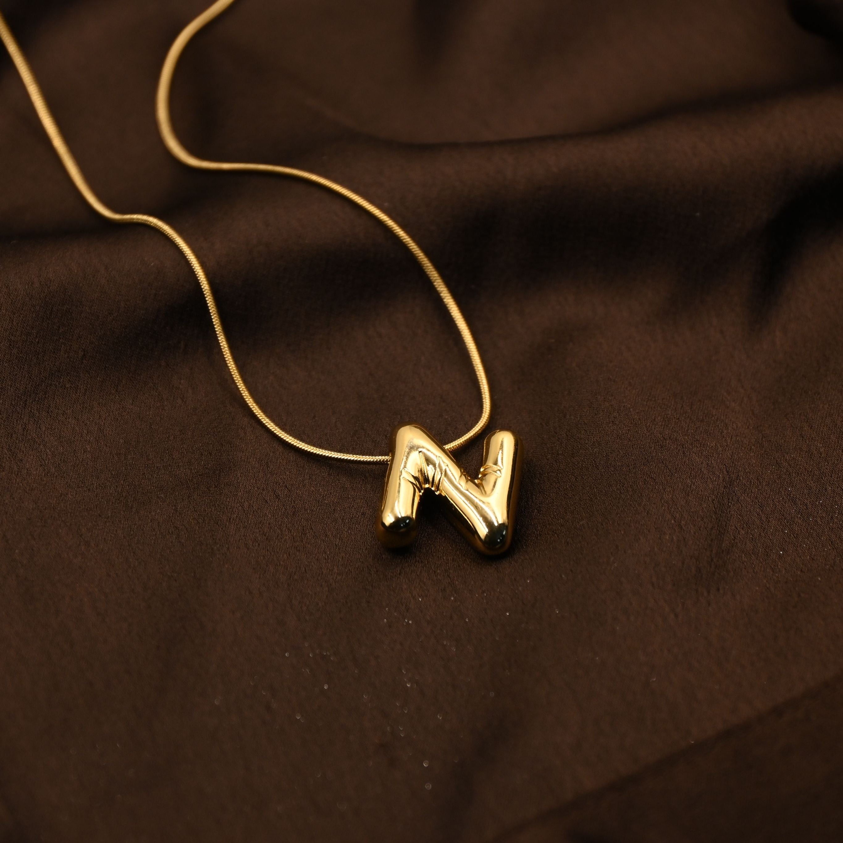 Bubble Letter N Necklace