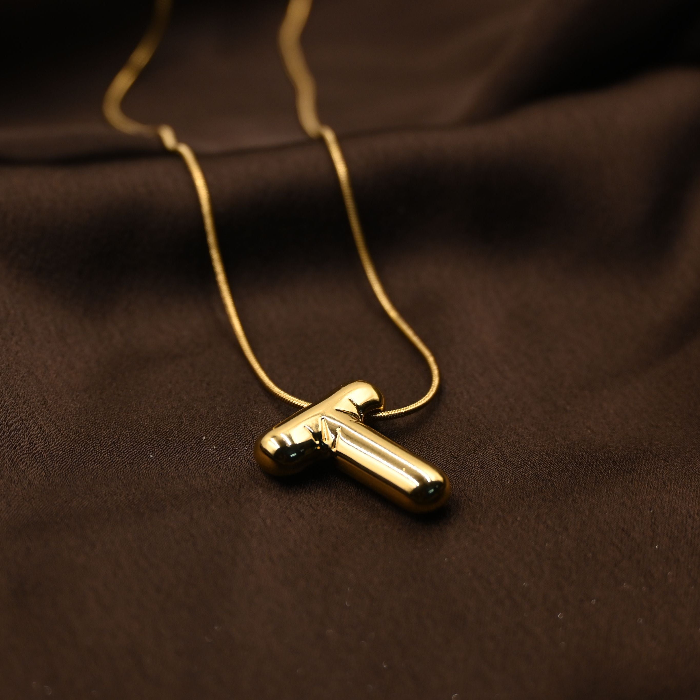 Bubble Letter T Necklace