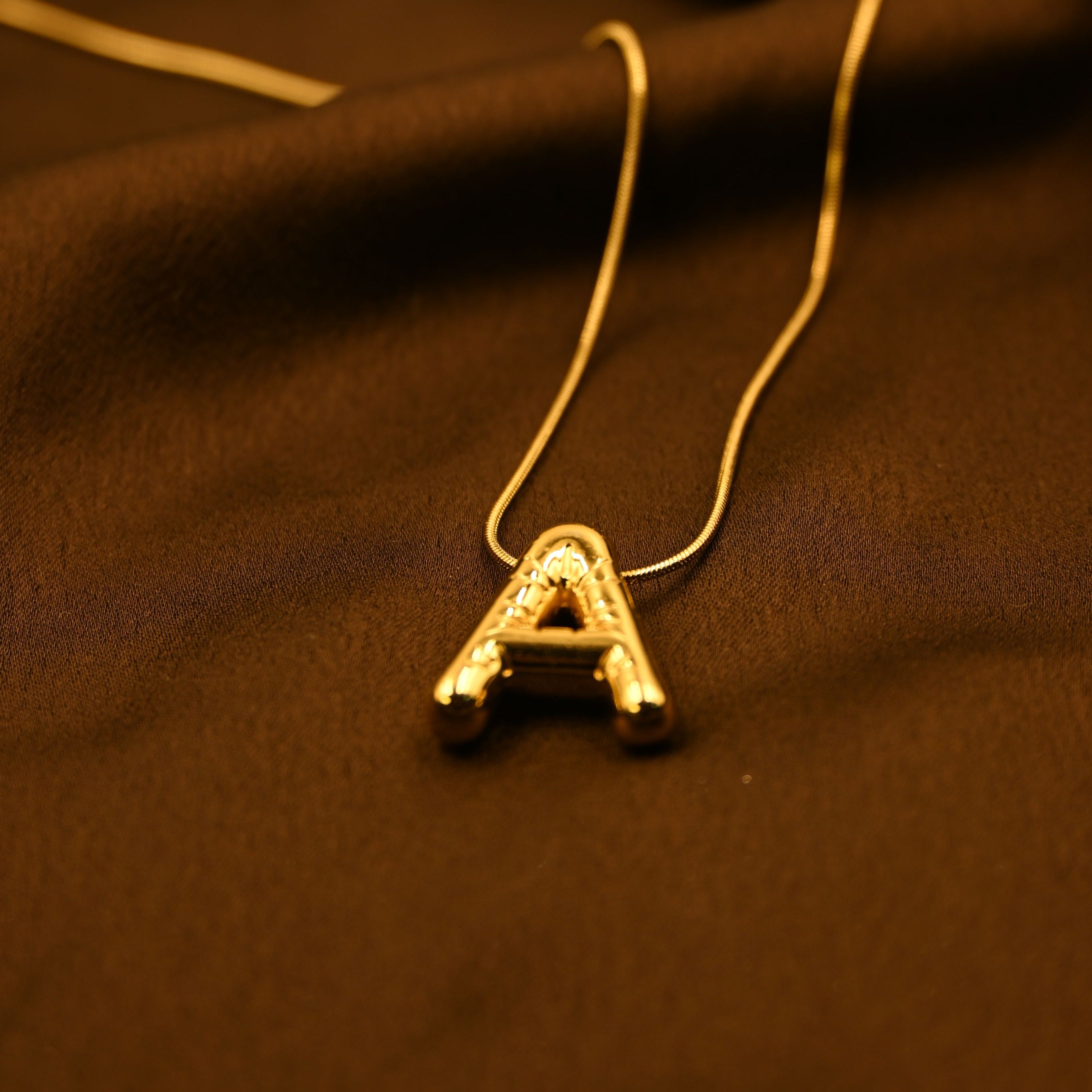 Bubble Letter A Necklace