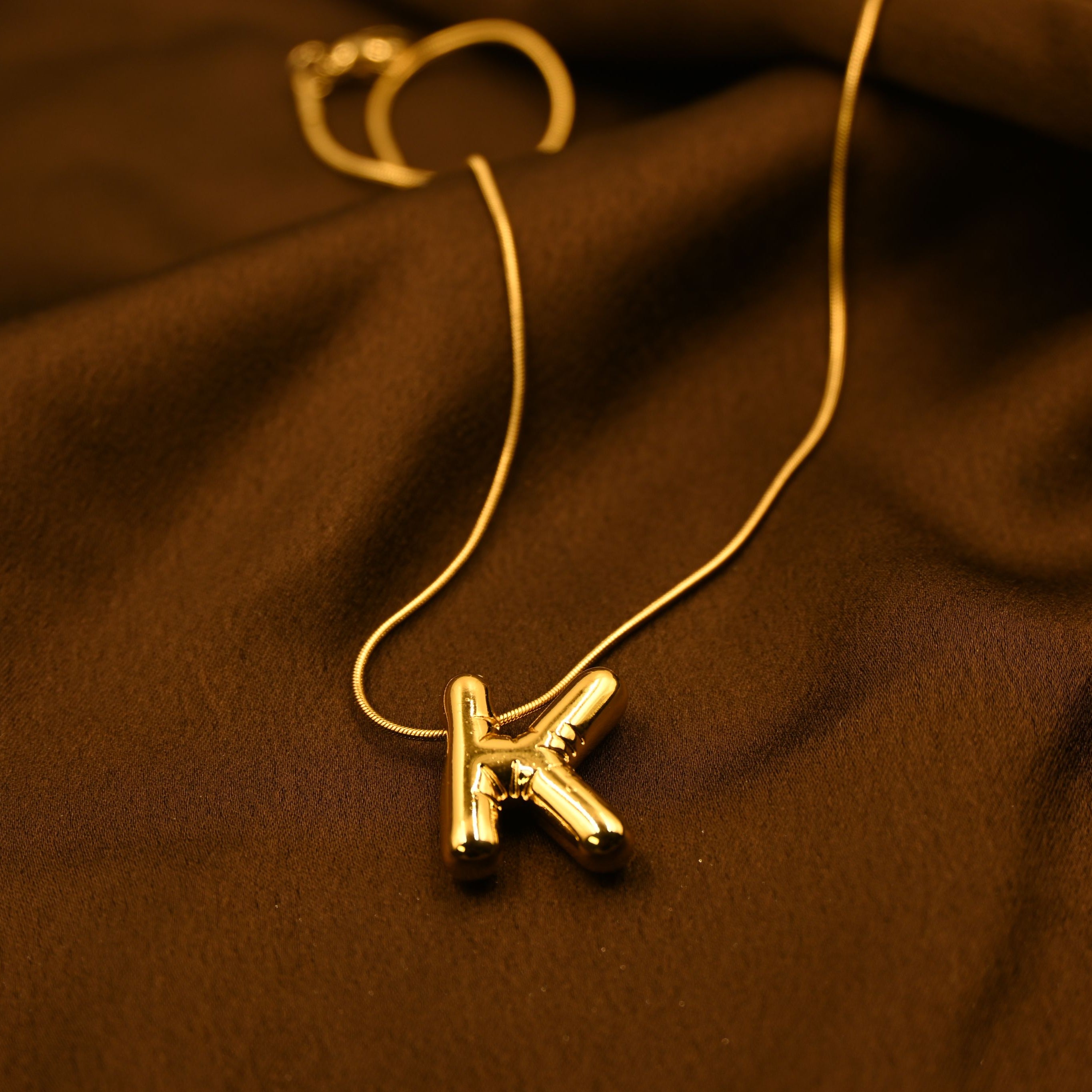 Bubble Letter K Necklace