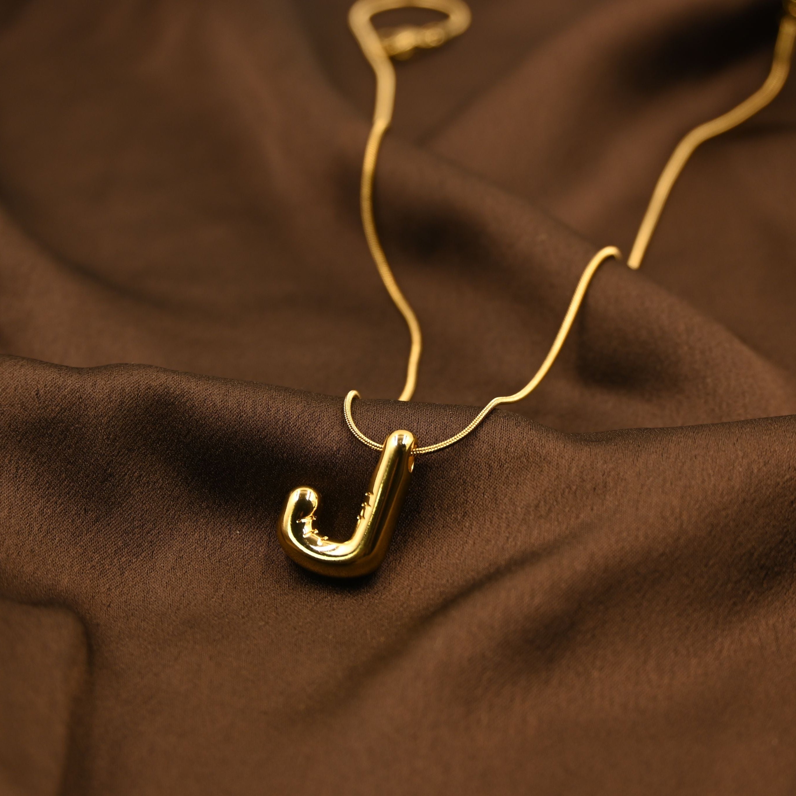Bubble Letter J Necklace