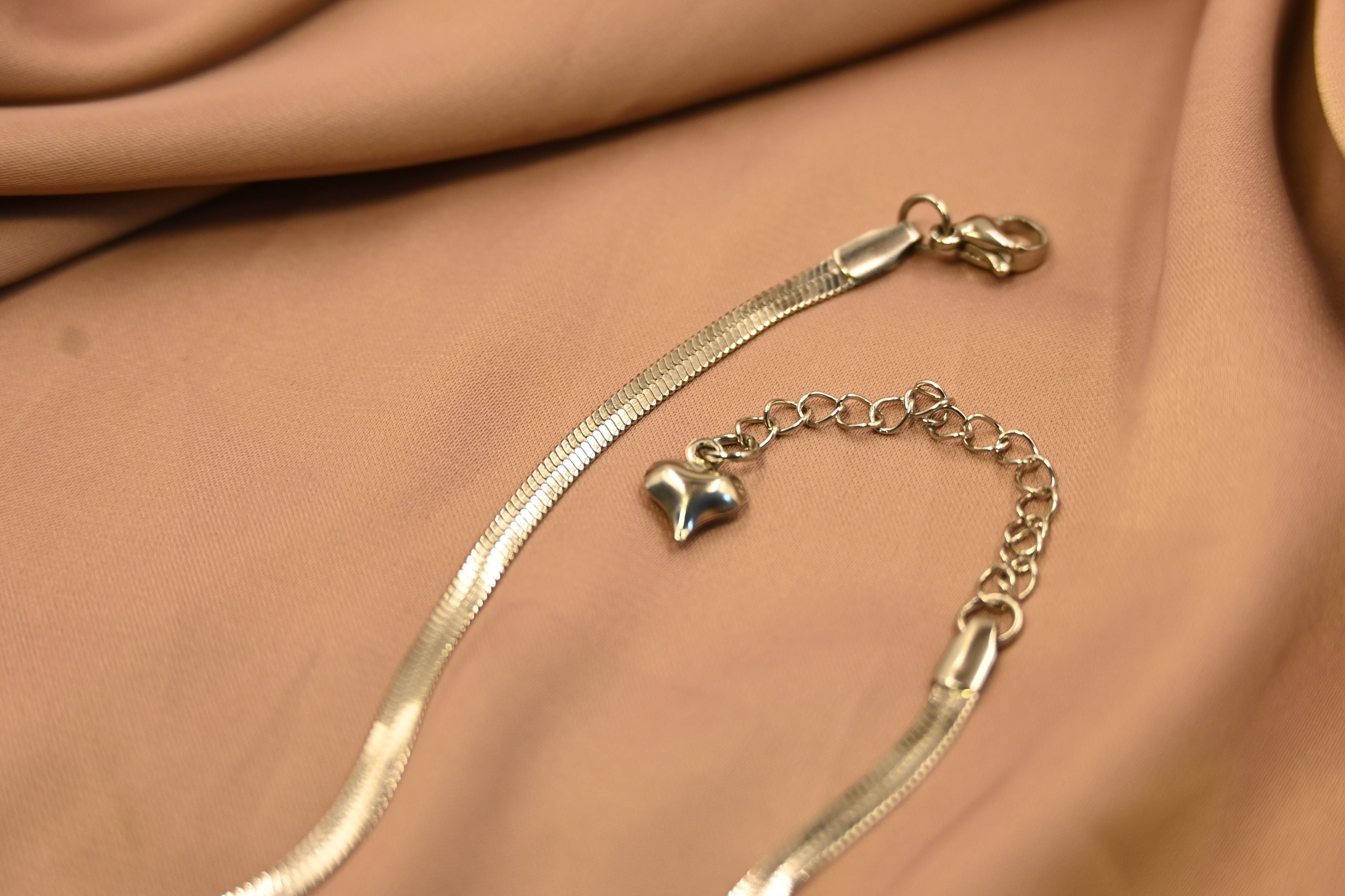 Silver Snake Chain Anklets