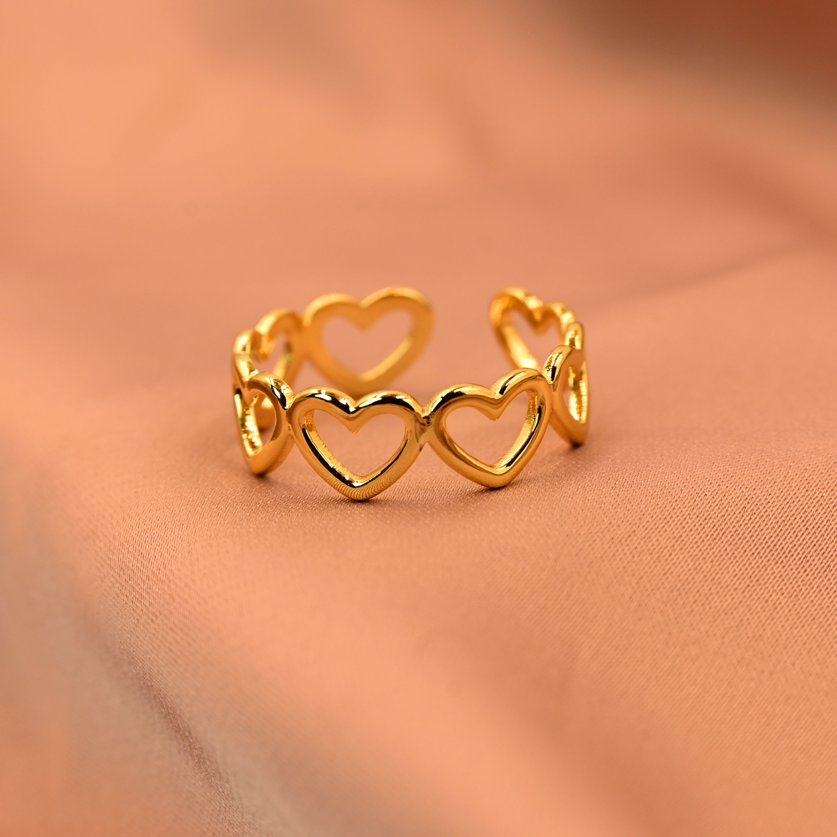 connected heart ring